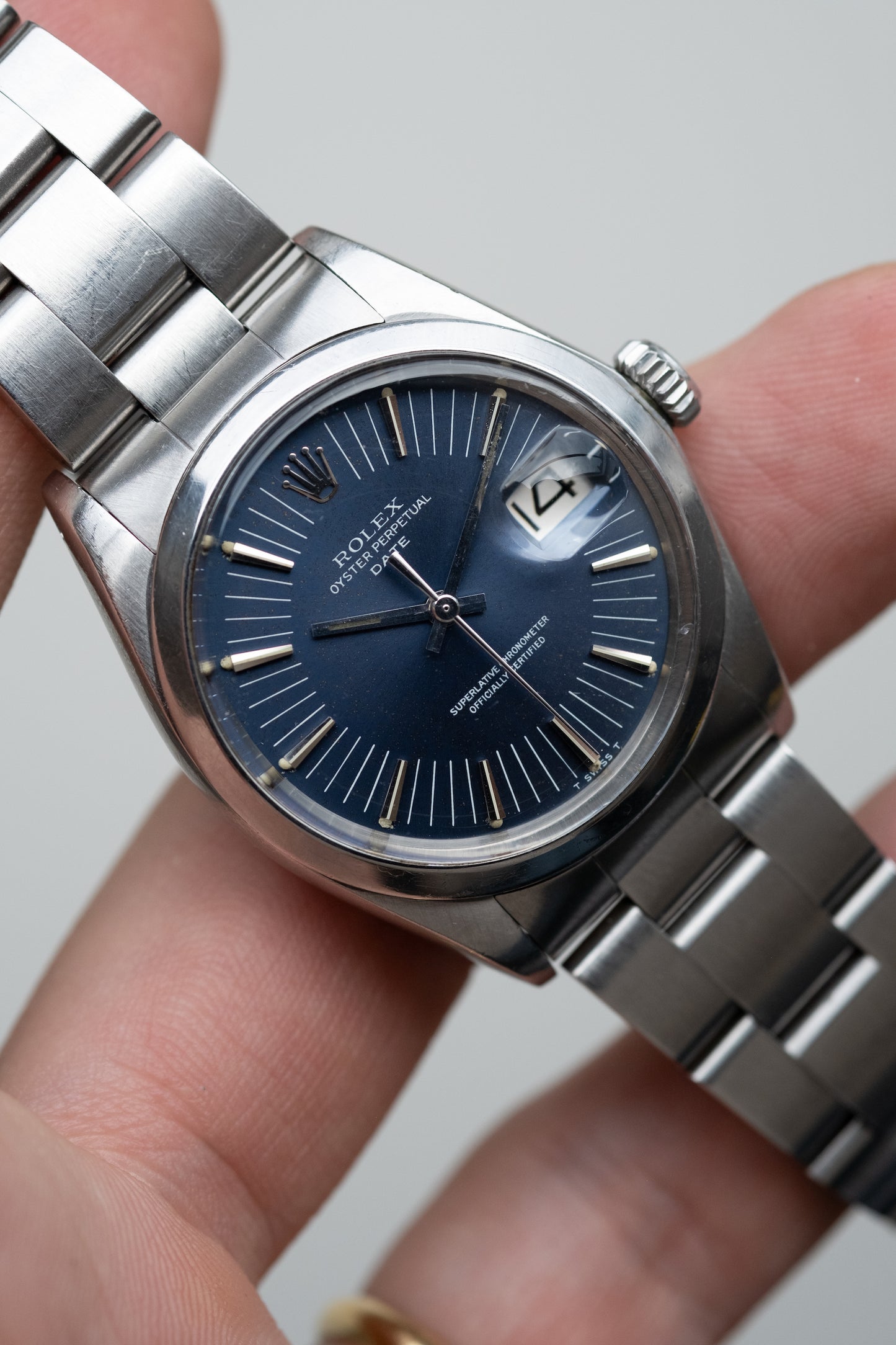 ROLEX Oyster Perpetual Date Ref. 1500 Long Index Blue Dial (1971)