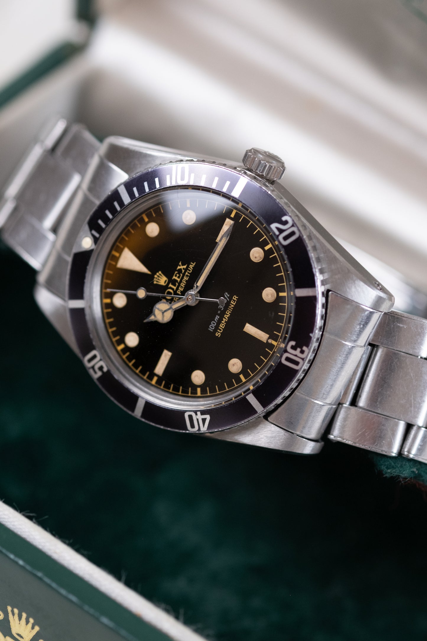 ROLEX Submariner Small Crown Ref. 5508 Gilt Exclamation Point Dial Box, Guarantee and Service Papers (1959)