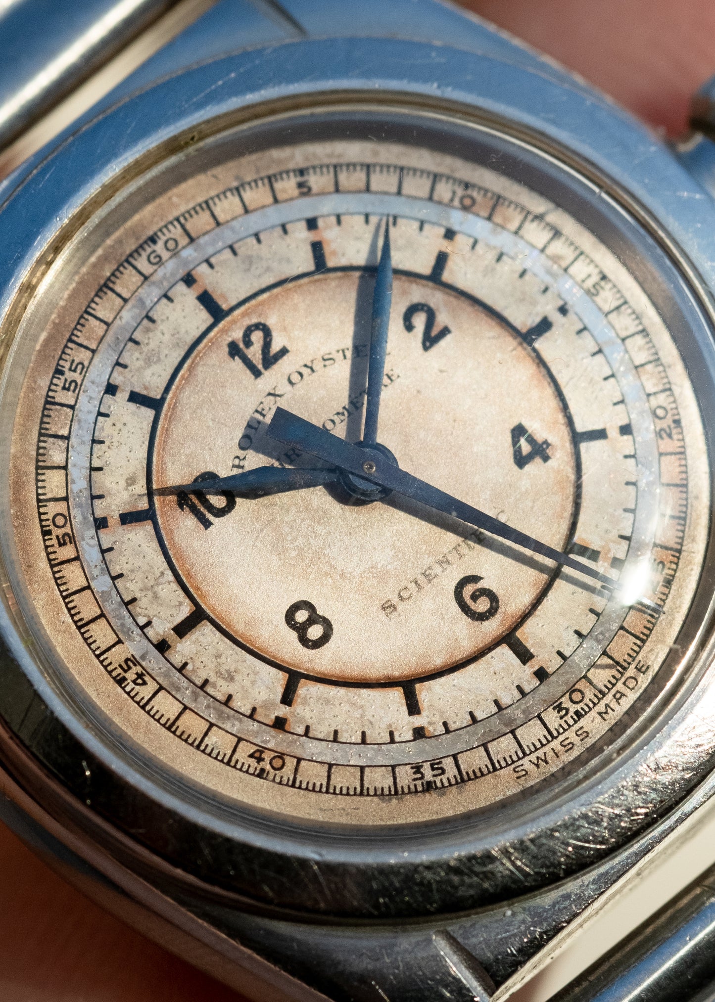 ROLEX Sector Dial "Scientific" Chronometre Flat Back RARE Ref. 2765 (1940)