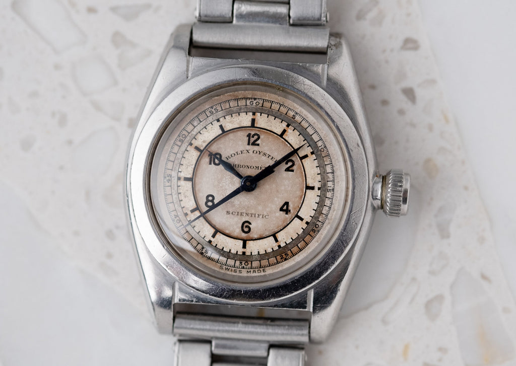 ROLEX Sector Dial "Scientific" Chronometre Flat Back RARE Ref. 2765 (1940)