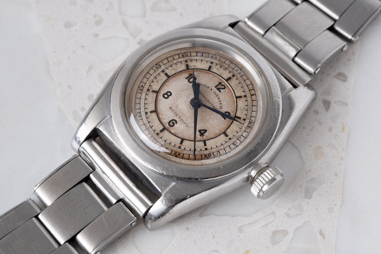 ROLEX Sector Dial "Scientific" Chronometre Flat Back RARE Ref. 2765 (1940)