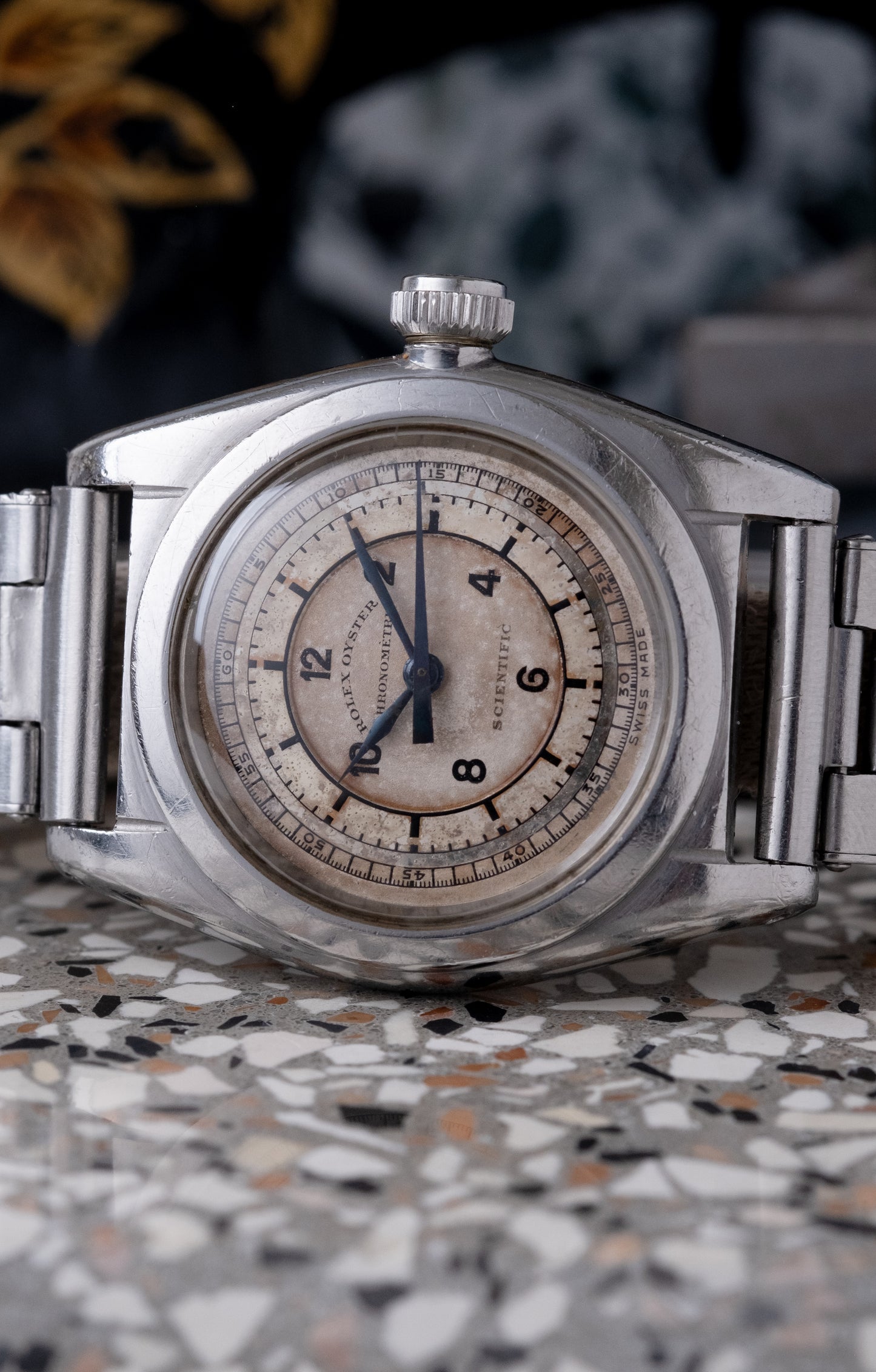 ROLEX Sector Dial "Scientific" Chronometre Flat Back RARE Ref. 2765 (1940)