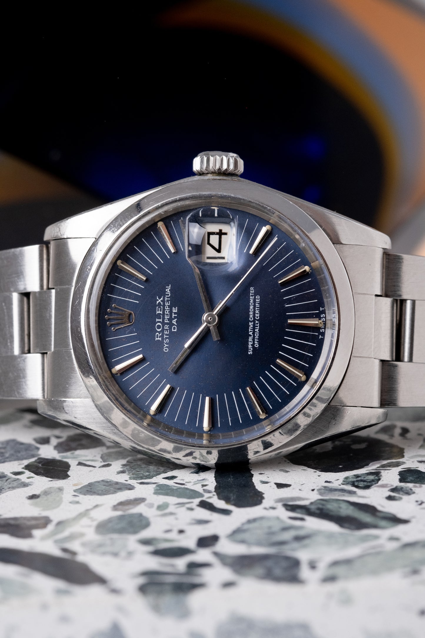 ROLEX Oyster Perpetual Date Ref. 1500 Long Index Blue Dial (1971)