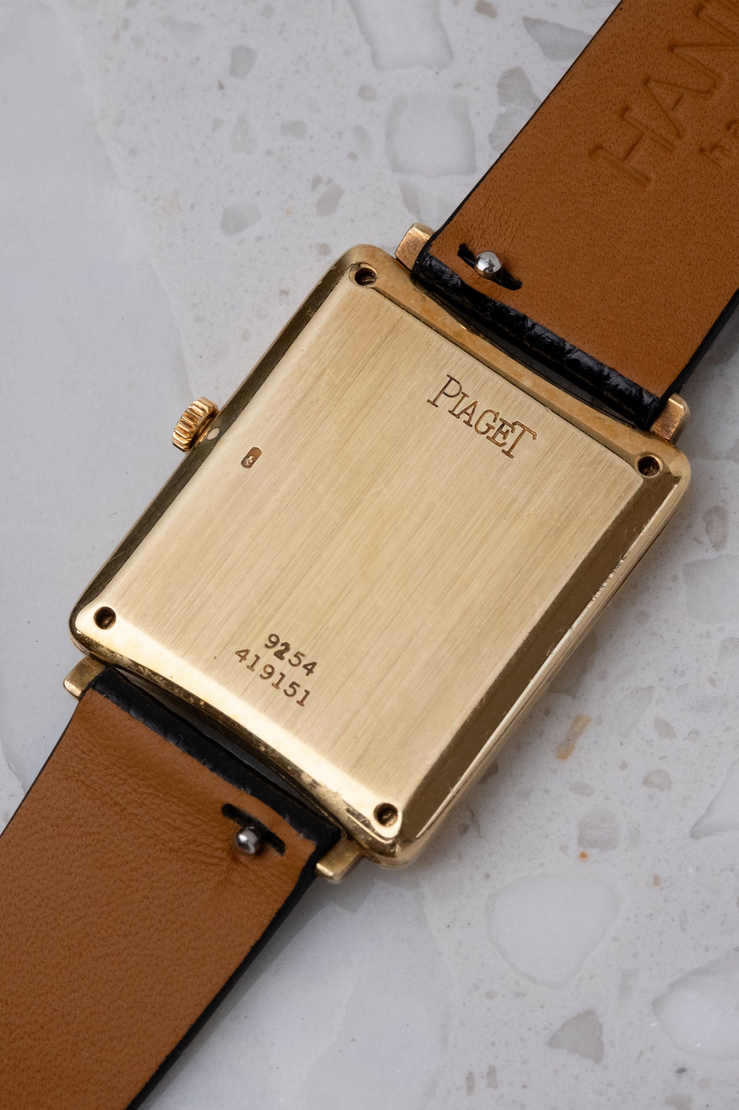 PIAGET Tank 18k Yellow Gold ref. 9254 Onyx Diamond dial (c. 1970s)