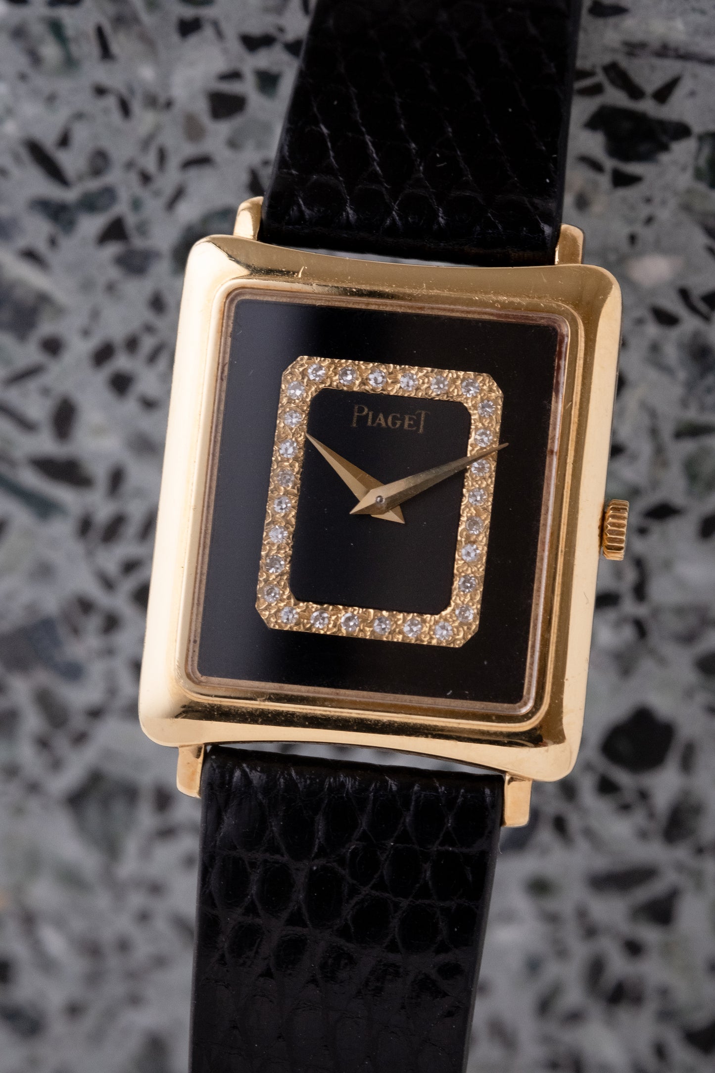 PIAGET Tank 18k Yellow Gold ref. 9254 Onyx Diamond dial (c. 1970s)