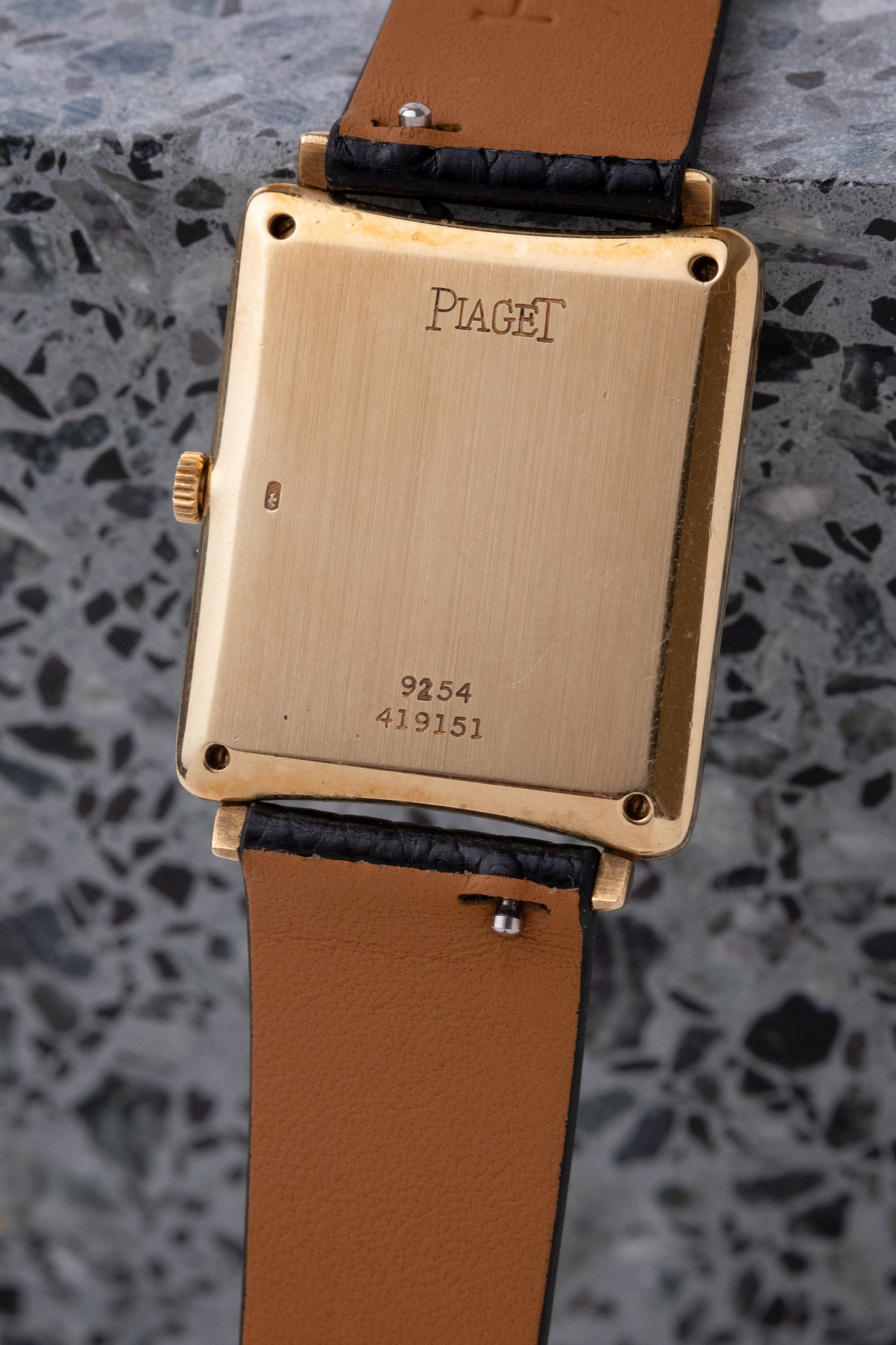 PIAGET Tank 18k Yellow Gold ref. 9254 Onyx Diamond dial (c. 1970s)