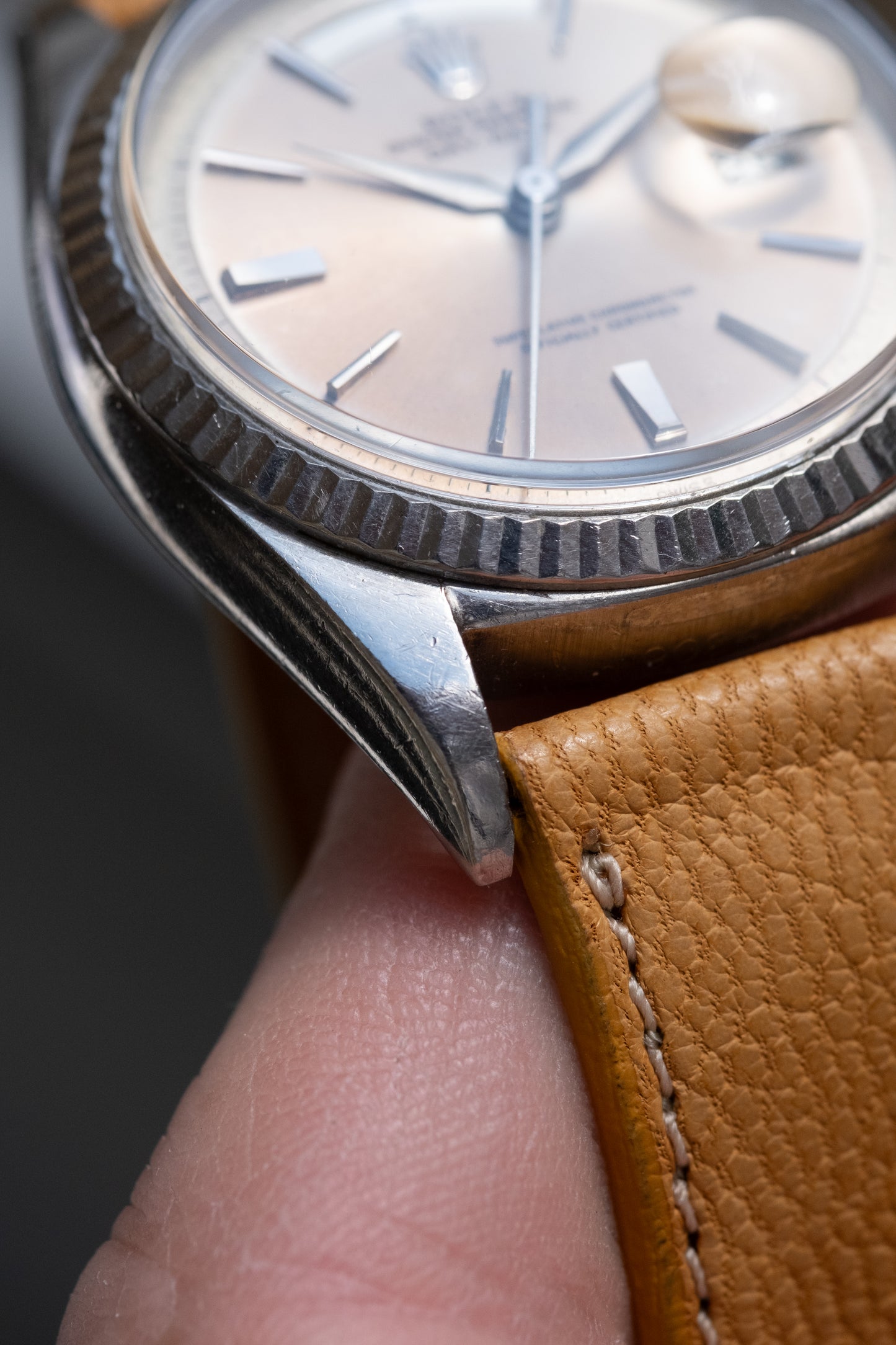 ROLEX Day Date Reference 1803 Tropical Salmon Pink Dial No lume Kanji Japanese Disc (1962)