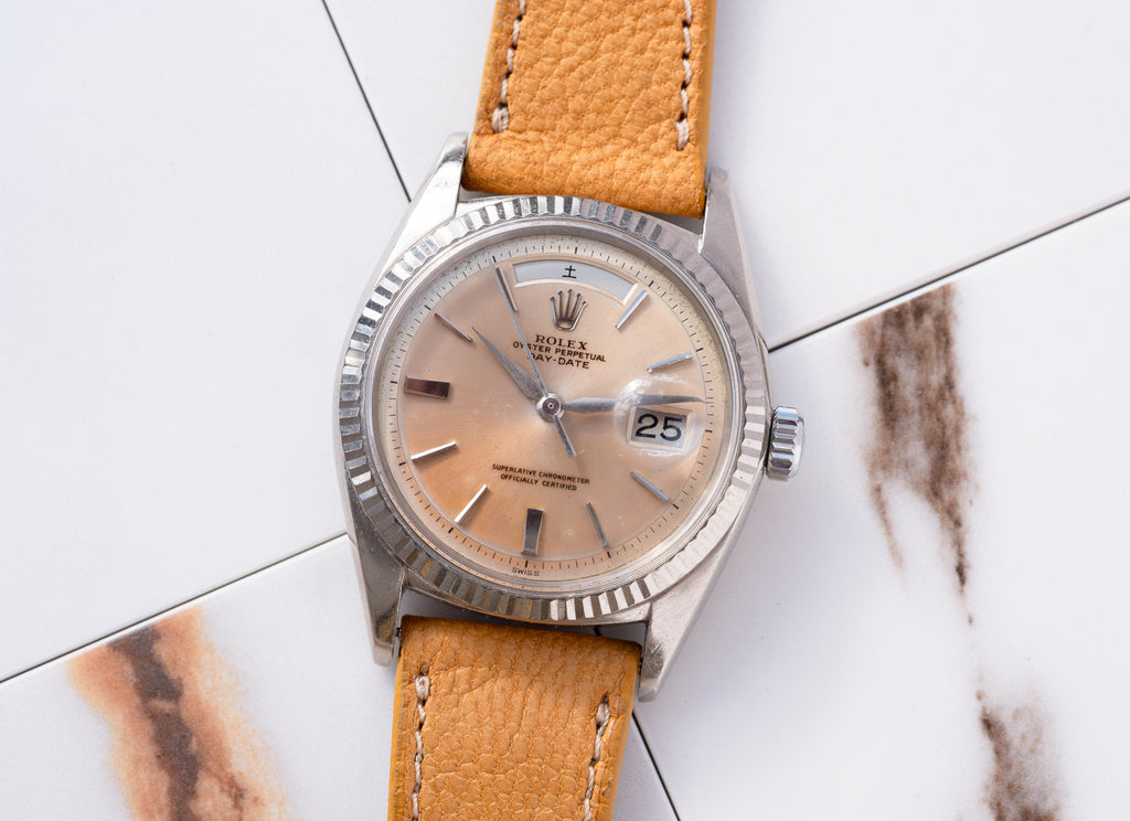 ROLEX Day Date Reference 1803 Tropical Salmon Pink Dial No lume Kanji Japanese Disc (1962)