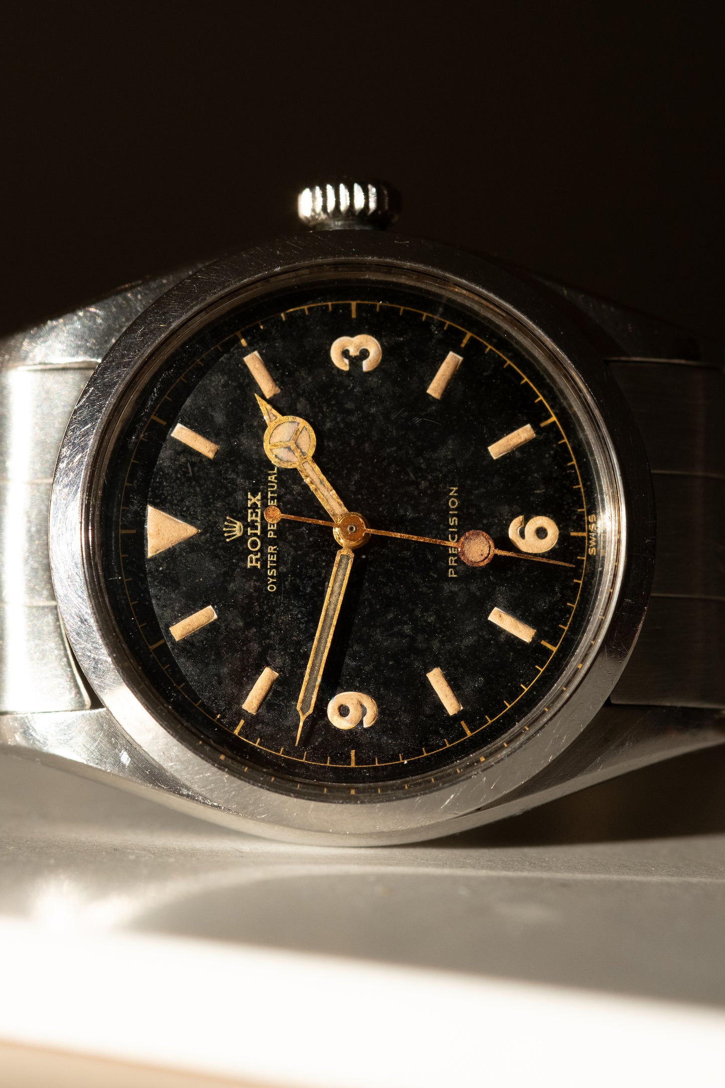 ROLEX Explorer Ref. 6150 Gilt Chapter Ring Swiss only Lollipop Dial (1953)