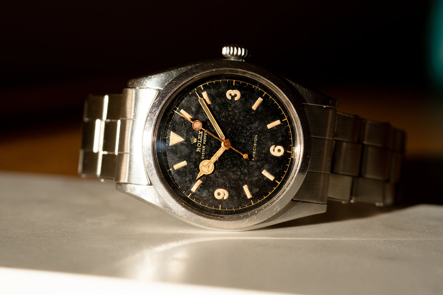 ROLEX Explorer Ref. 6150 Gilt Chapter Ring Swiss only Lollipop Dial (1953)