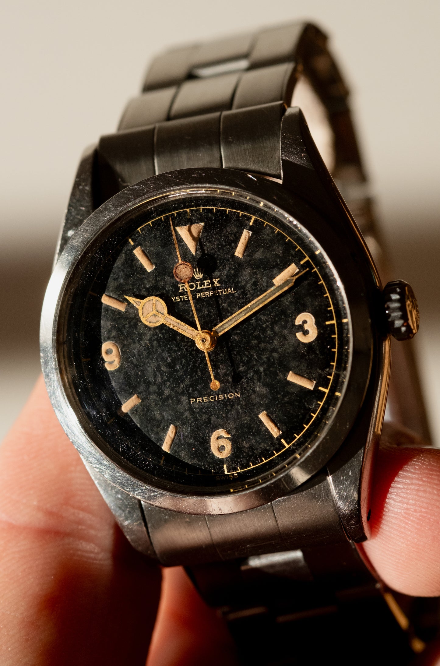ROLEX Explorer Ref. 6150 Gilt Chapter Ring Swiss only Lollipop Dial (1953)