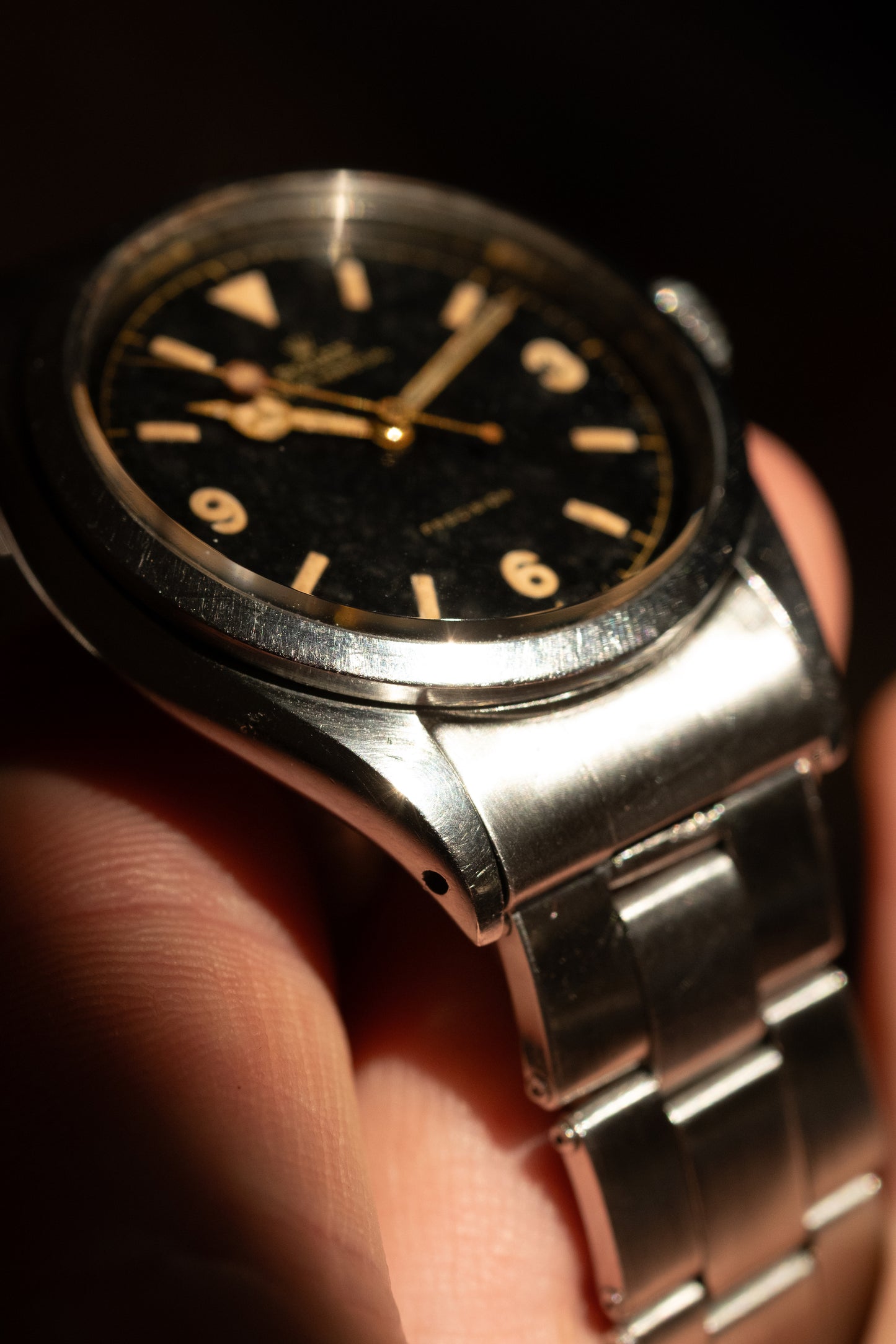 ROLEX Explorer Ref. 6150 Gilt Chapter Ring Swiss only Lollipop Dial (1953)