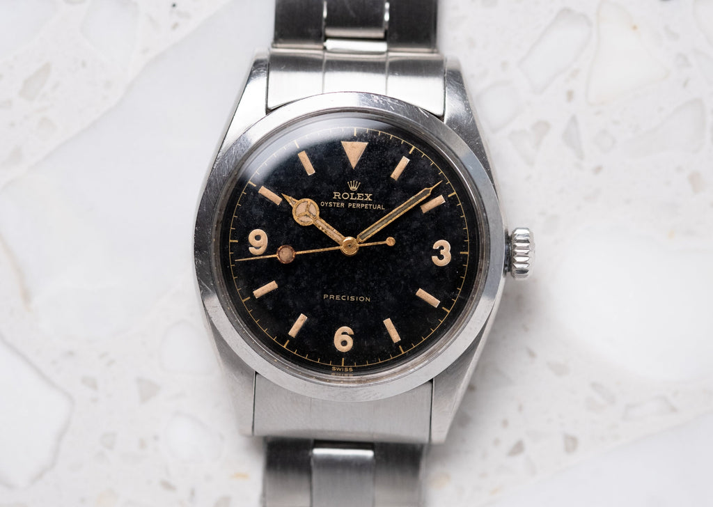 ROLEX Explorer Ref. 6150 Gilt Chapter Ring Swiss only Lollipop Dial (1953)