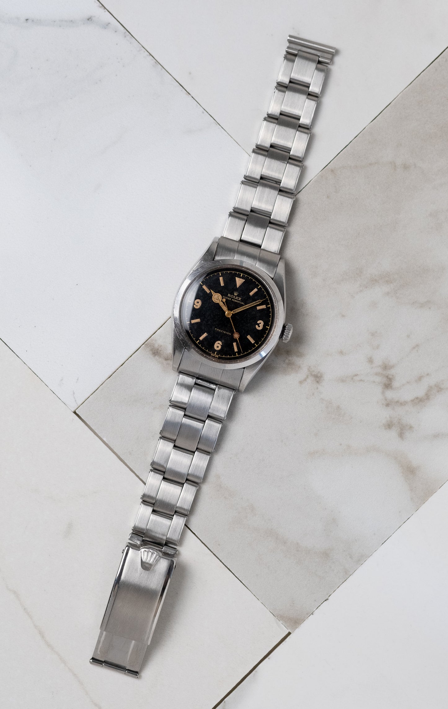 ROLEX Explorer Ref. 6150 Gilt Chapter Ring Swiss only Lollipop Dial (1953)