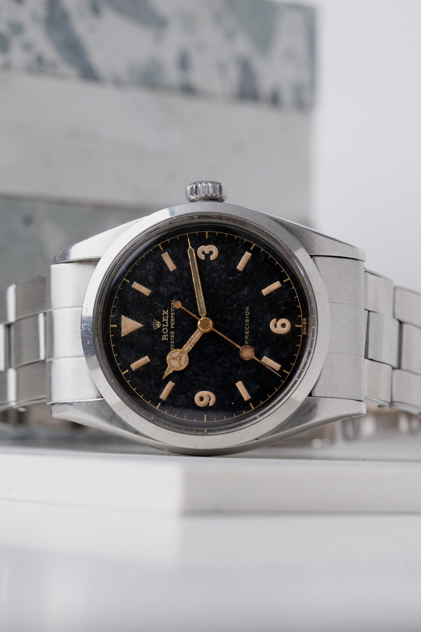 ROLEX Explorer Ref. 6150 Gilt Chapter Ring Swiss only Lollipop Dial (1953)
