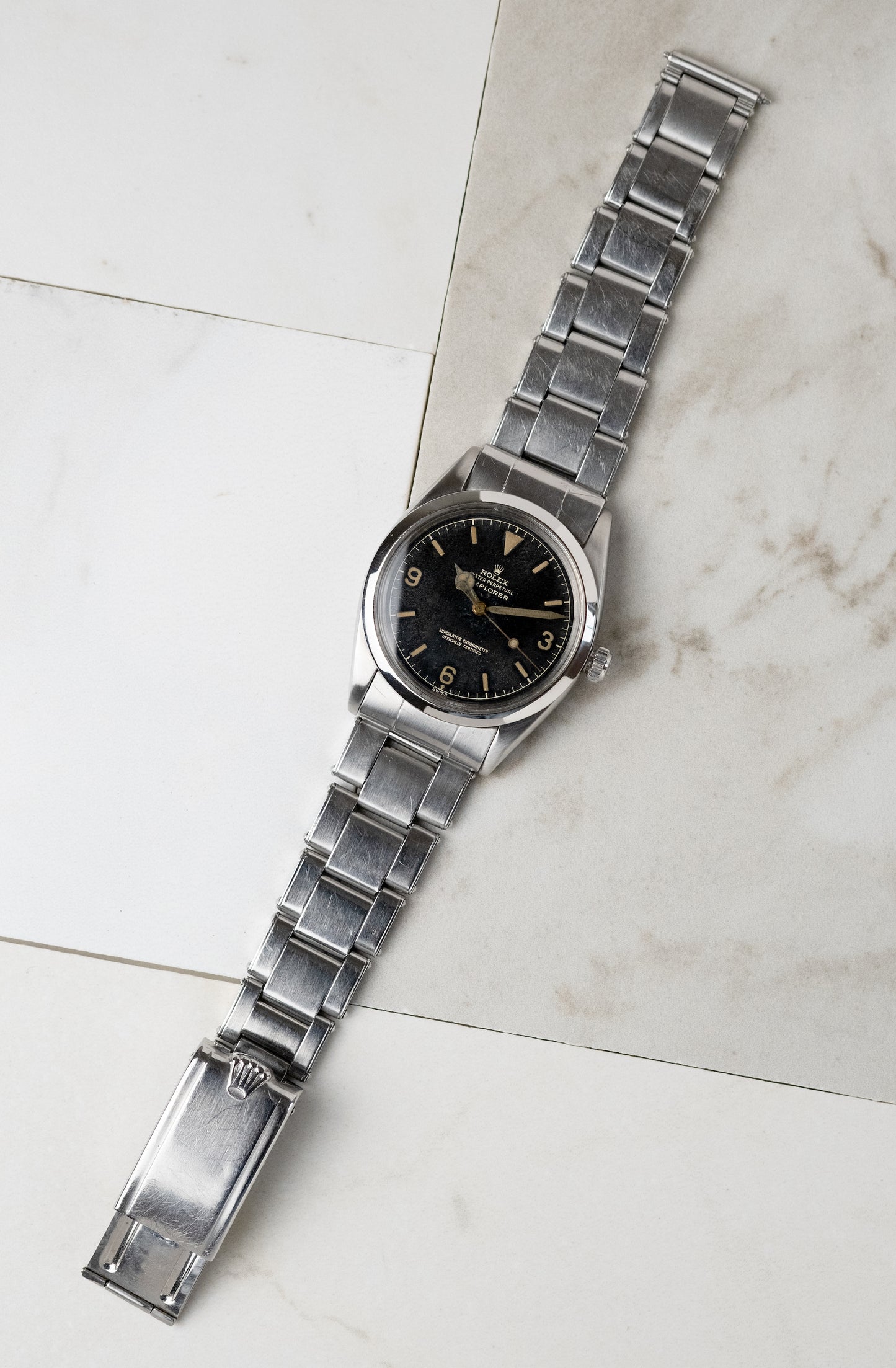 ROLEX Explorer ref. 1016 Type 1 Gilt Gloss Chapter Ring Exclamation Mark (1960)