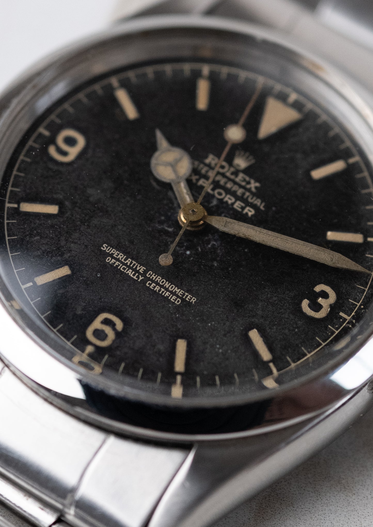 ROLEX Explorer ref. 1016 Type 1 Gilt Gloss Chapter Ring Exclamation Mark (1960)