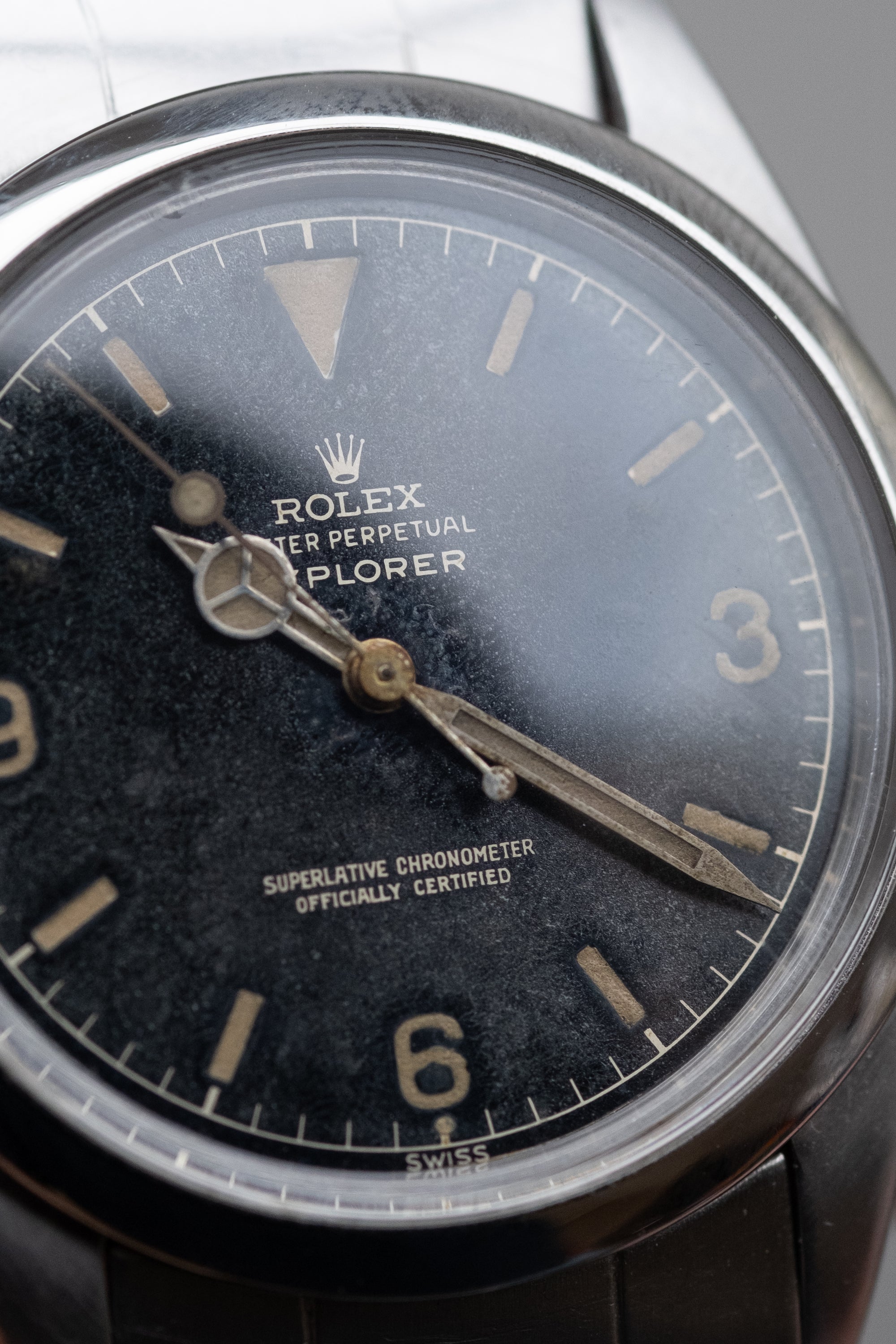 ROLEX Explorer ref. 1016 Type 1 Gilt Gloss Chapter Ring Exclamation Mark (1960)