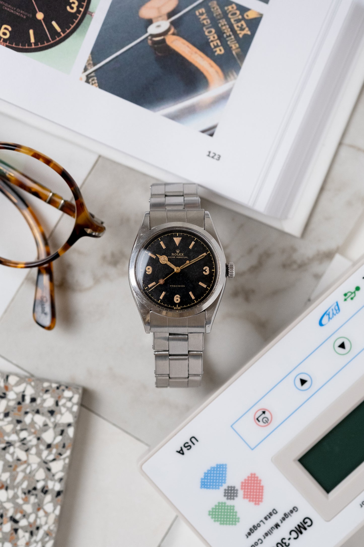 ROLEX Explorer Ref. 6150 Gilt Chapter Ring Swiss only Lollipop Dial (1953)