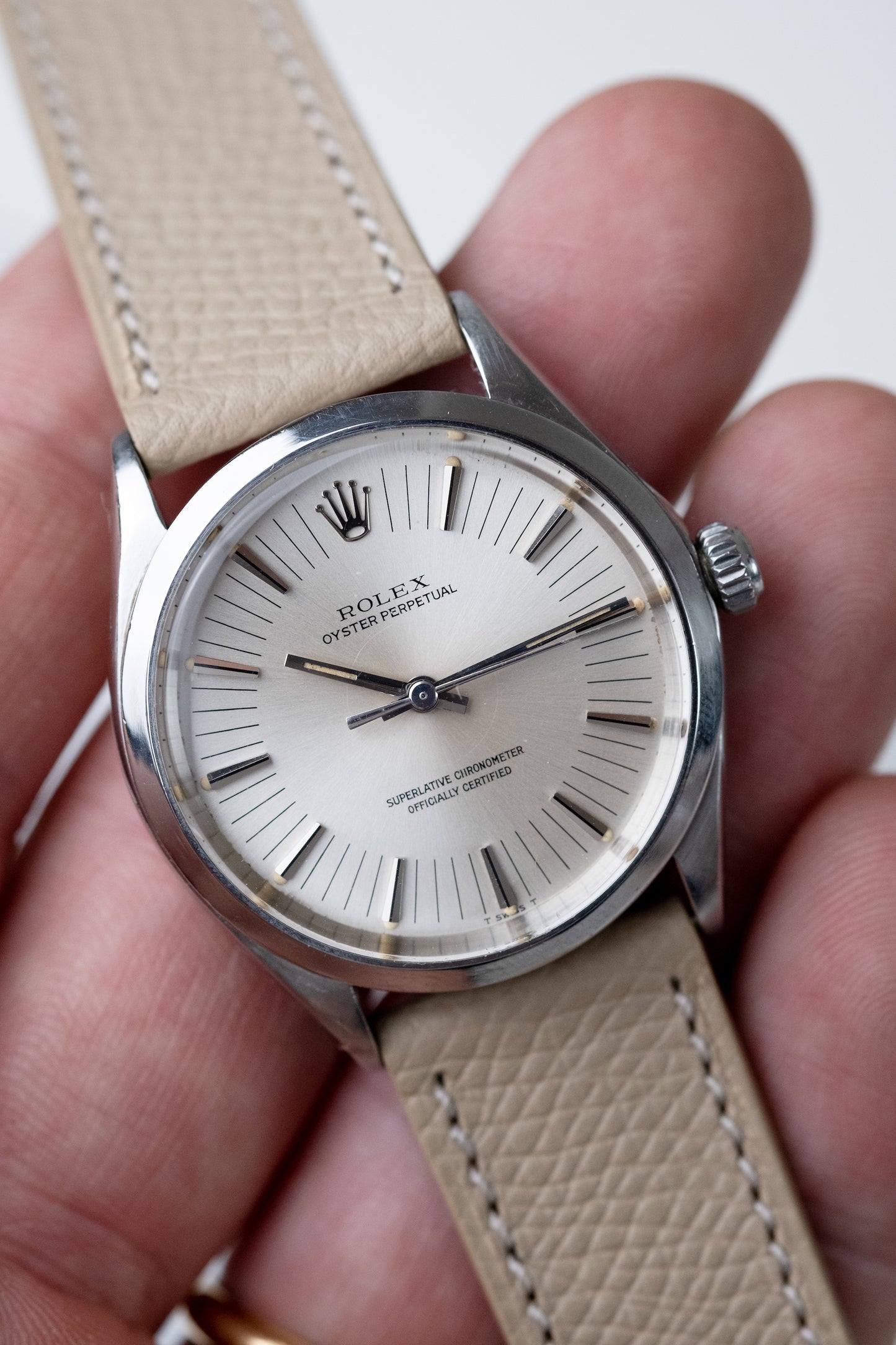 ROLEX Oyster Perpetual Ref. 1002 rare Long Index Dial (1971)