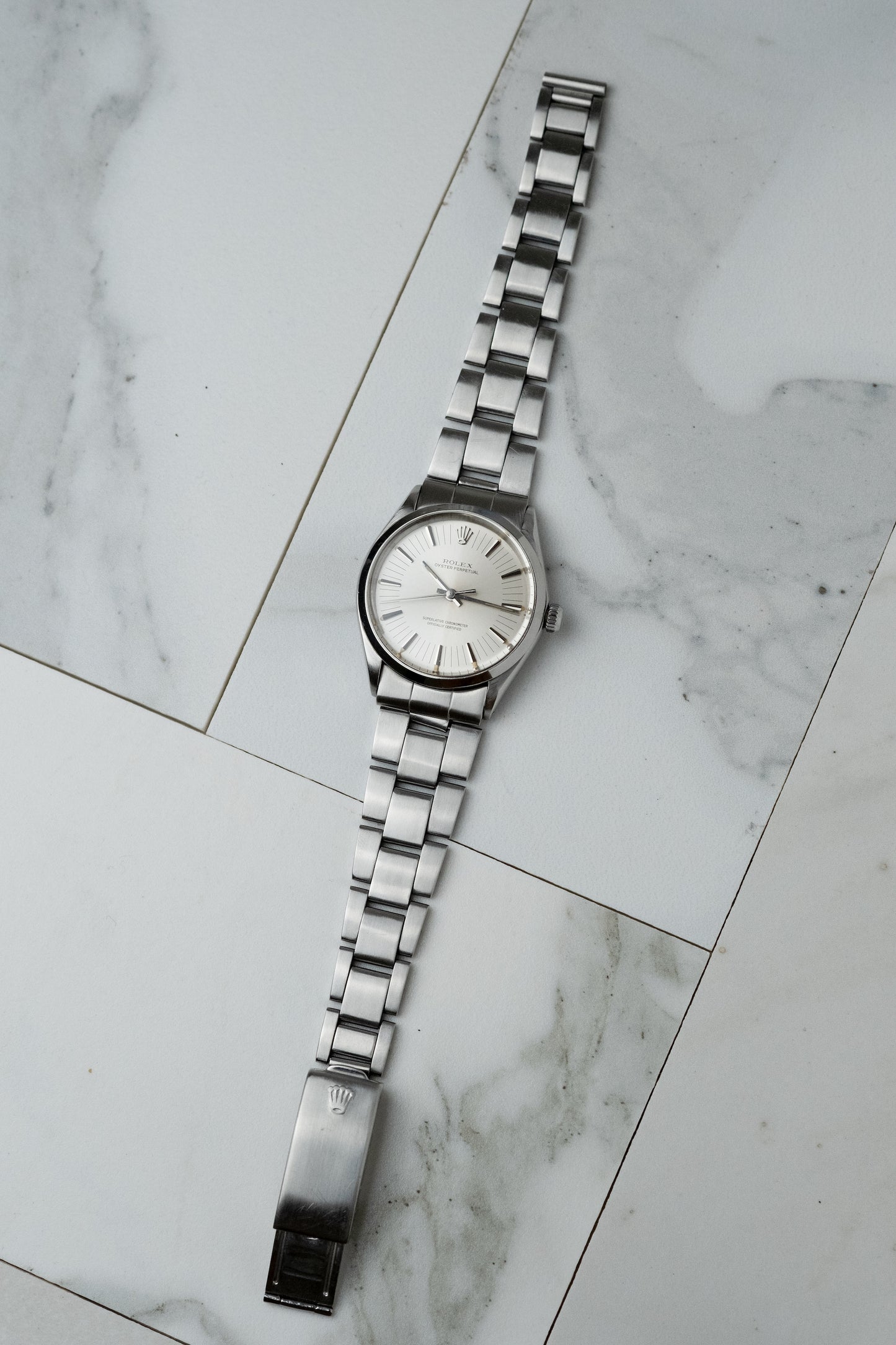 ROLEX Oyster Perpetual Ref. 1002 rare Long Index Dial (1971)