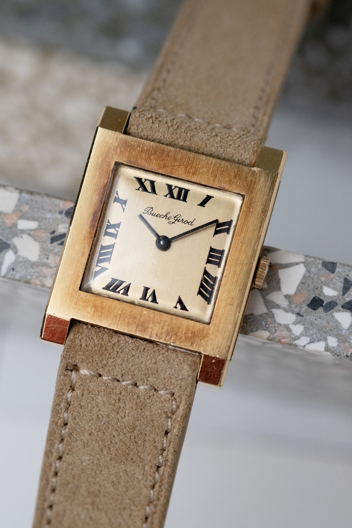 BUECHE GIROD Tank 18k Yellow Gold (c. 1960s)