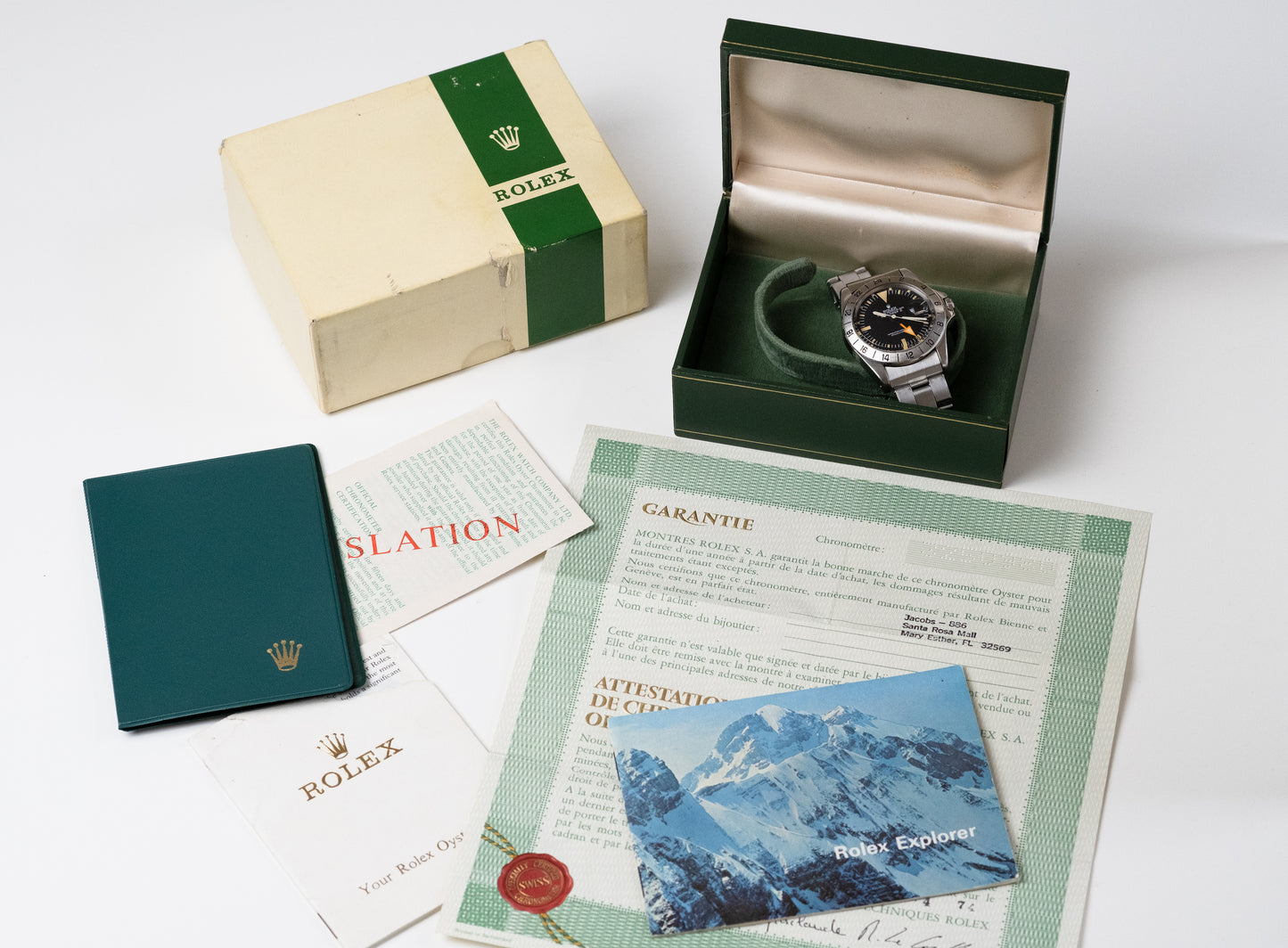 ROLEX Explorer II "Freccione" Ref. 1655 Mk 1 Straight Hand FULL SET (1973)