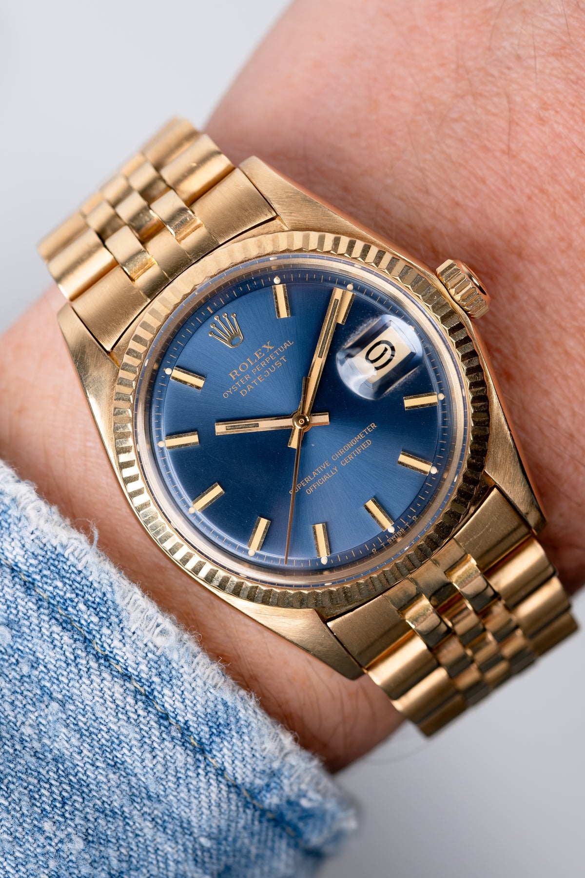 ROLEX Oyster Perpetual Datejust Ref. 1601 Blue Wideboy Dial (1975)
