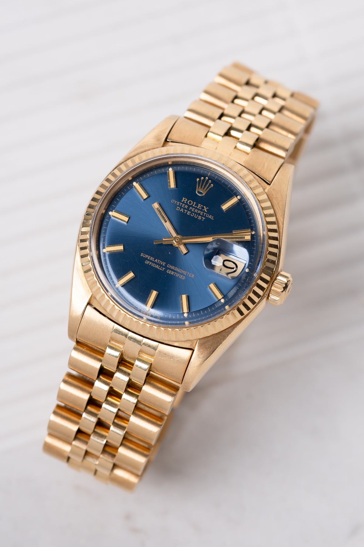 ROLEX Oyster Perpetual Datejust Ref. 1601 Blue Wideboy Dial (1975)