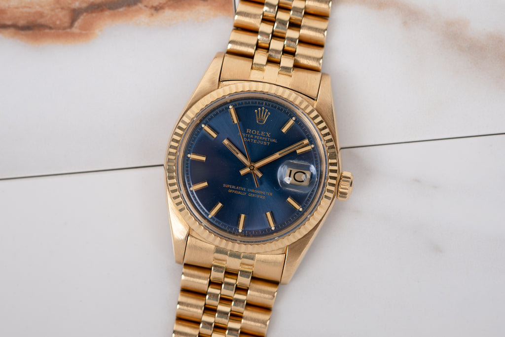 ROLEX Oyster Perpetual Datejust Ref. 1601 Blue Wideboy Dial (1975)