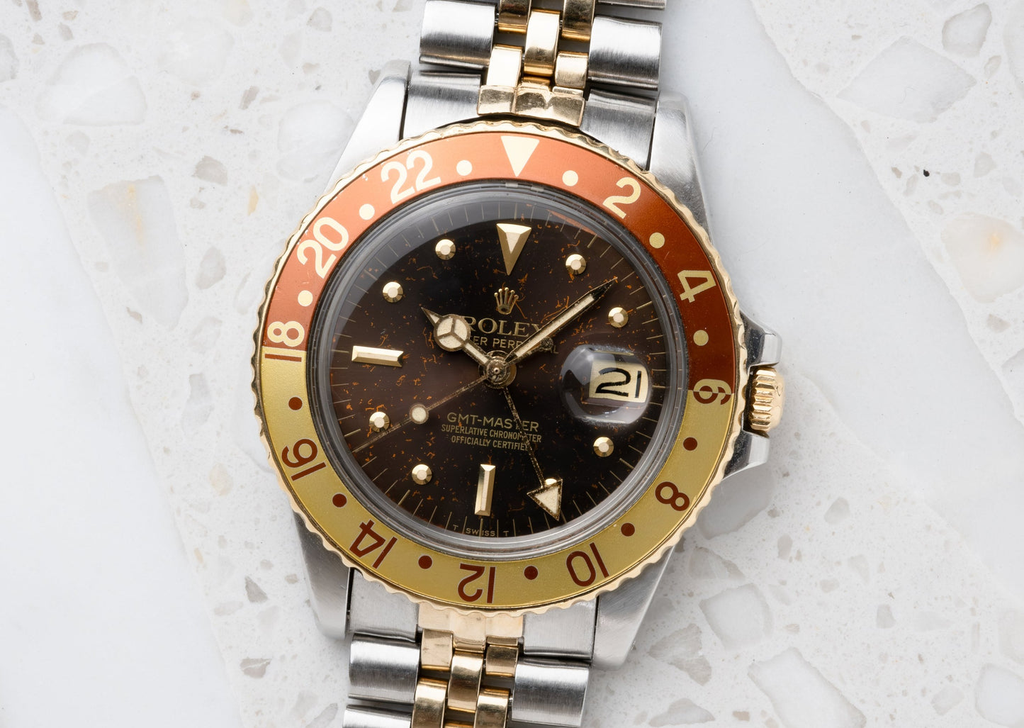 ROLEX GMT Ref. 1675 Tiger Eye Root Beer Nipple Dial (1979)