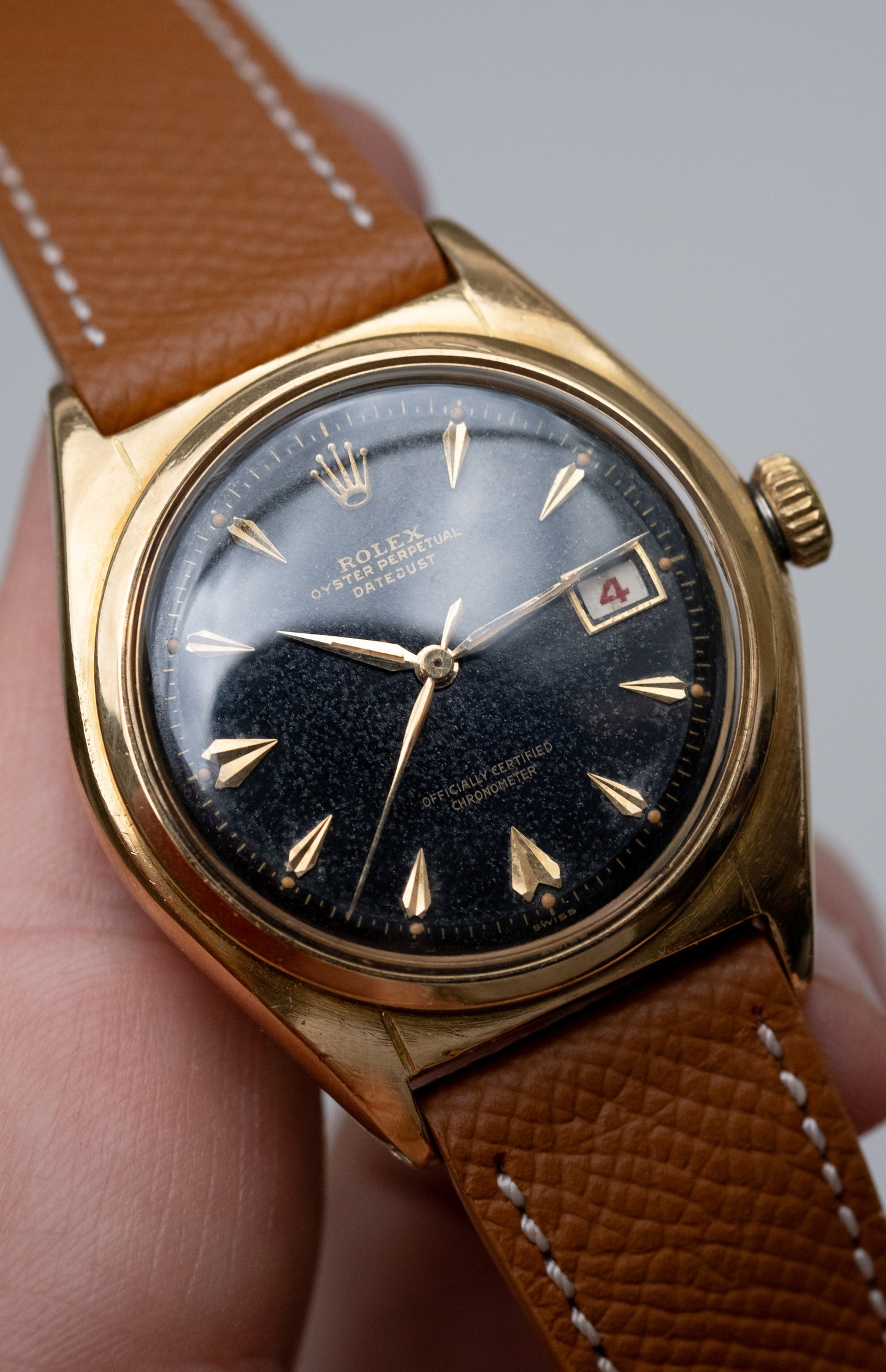 ROLEX Oyster Perpetual "Ovettone" Datejust Big Bubbleback Ref. 5030 (1949)