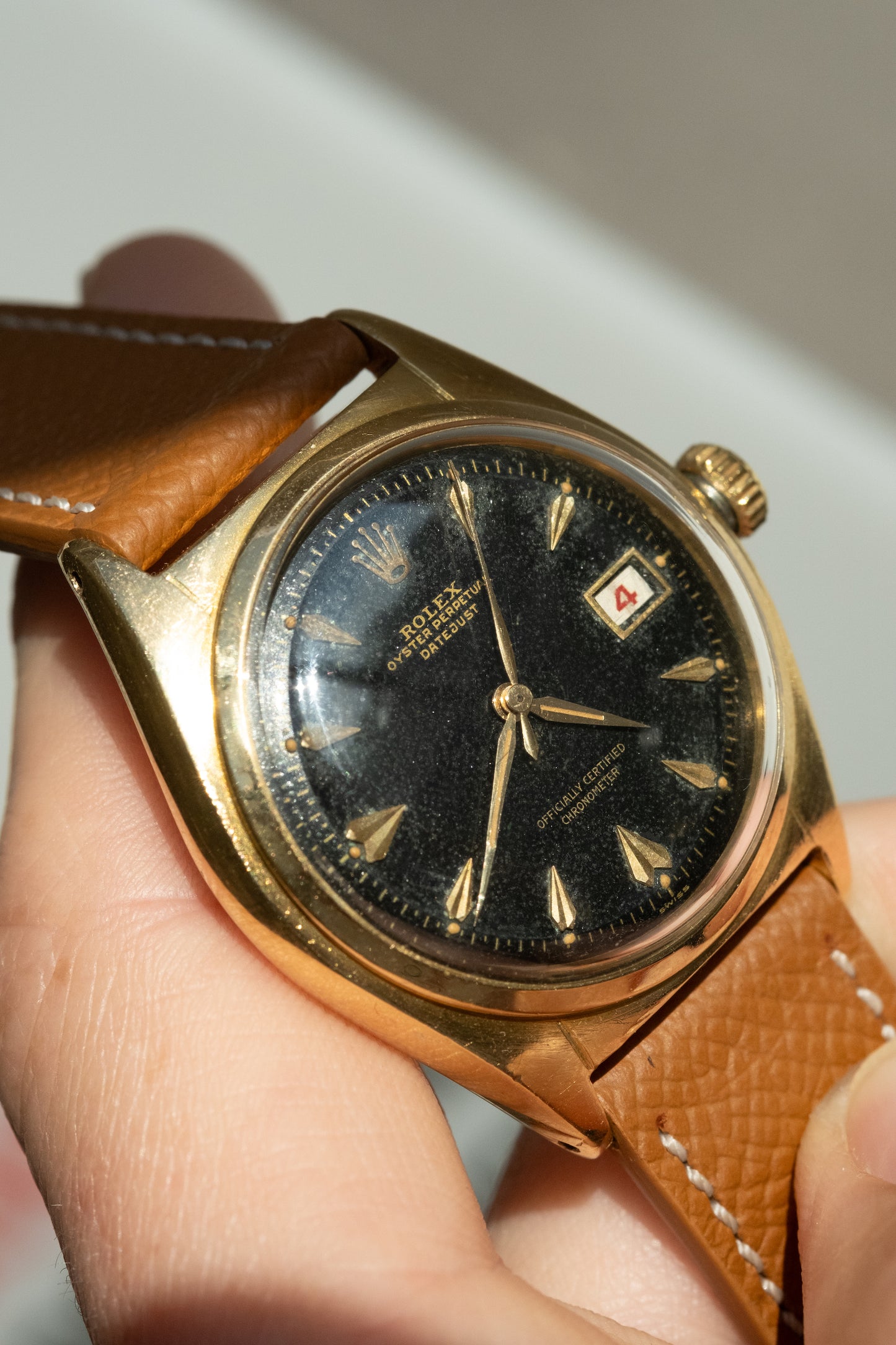 ROLEX Oyster Perpetual "Ovettone" Datejust Big Bubbleback Ref. 5030 (1949)