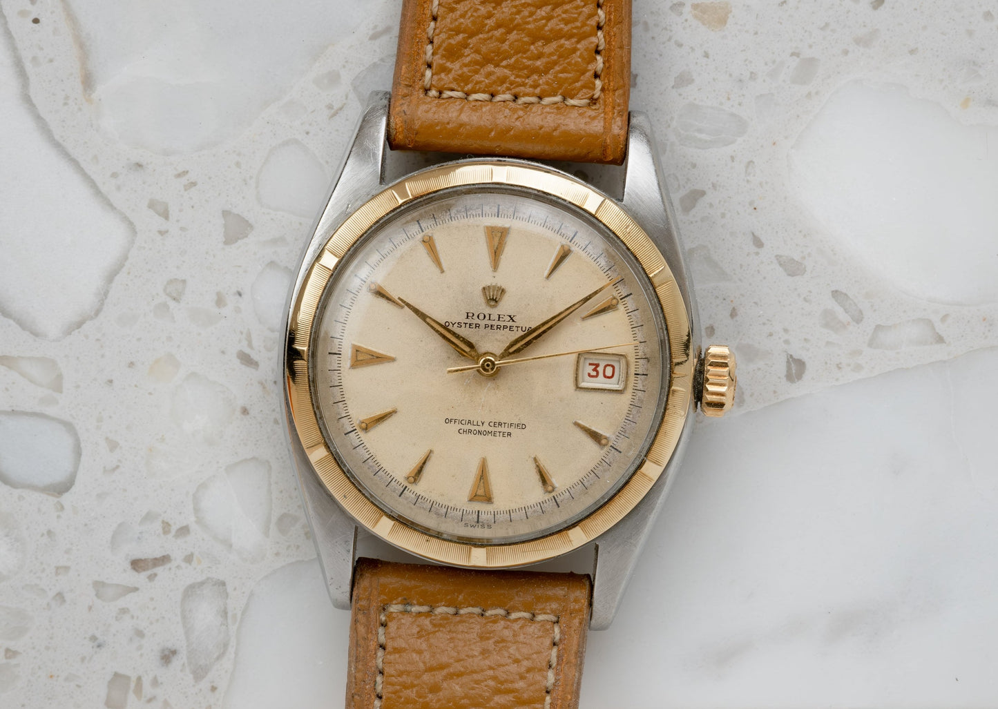 ROLEX Oyster Perpetual "Ovettone" Big Bubbleback Ref. 6105 (1953)