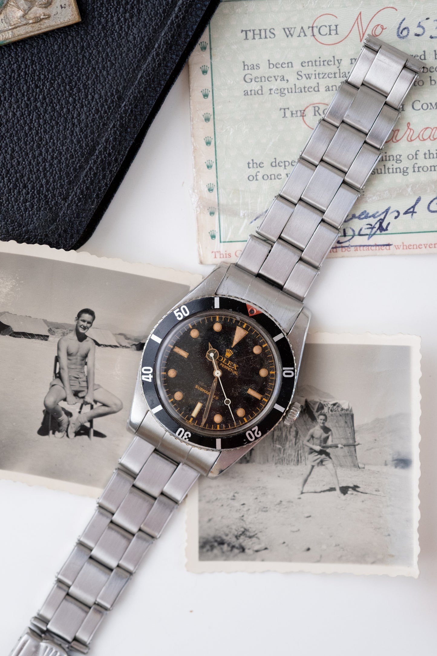 ROLEX Small Crown Submariner Ref. 6536/1 Red Triangle Collectors Set Full History (1957)