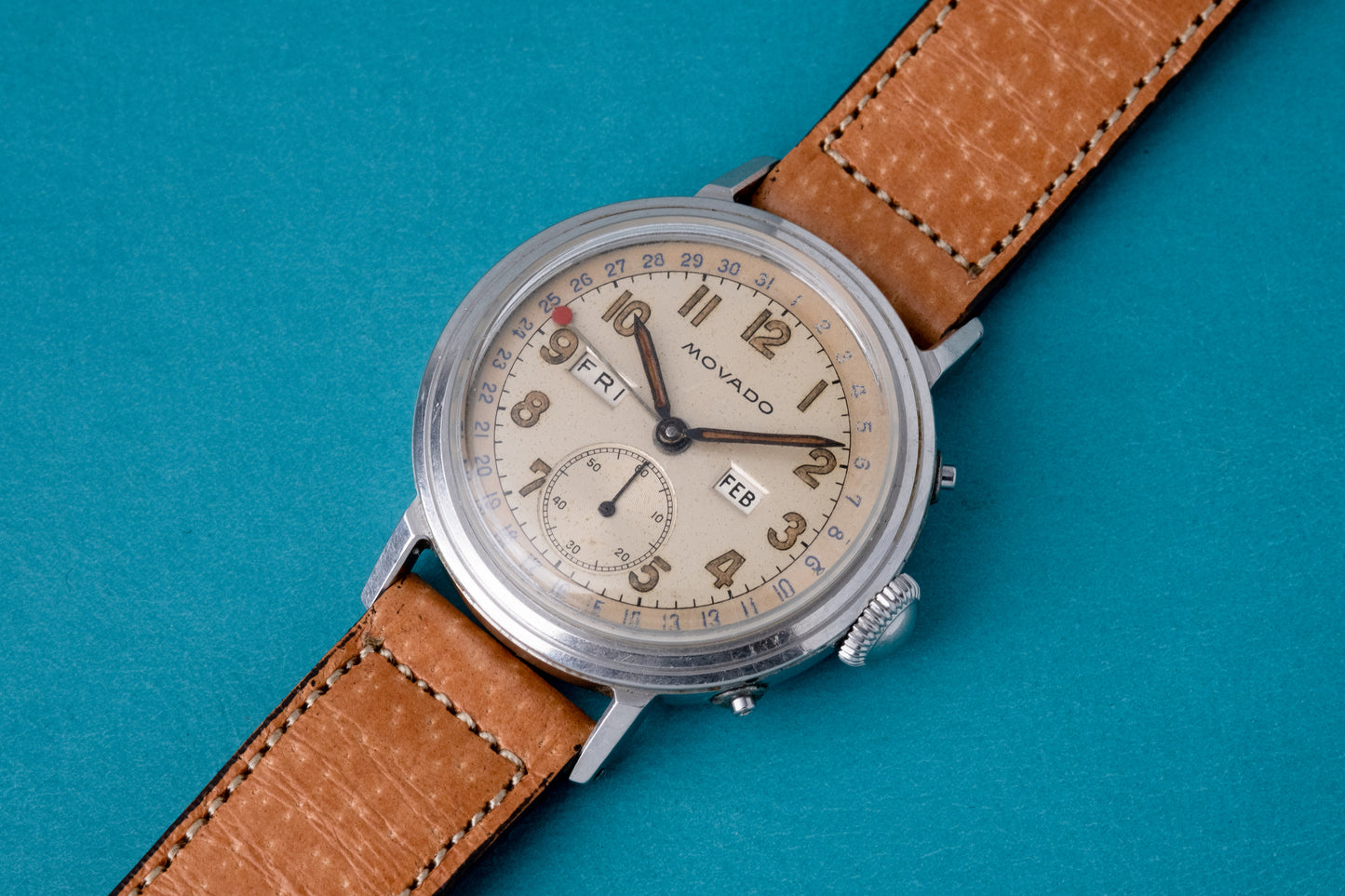 MOVADO Triple Calendar Arabic Numerals (c. 1950s)