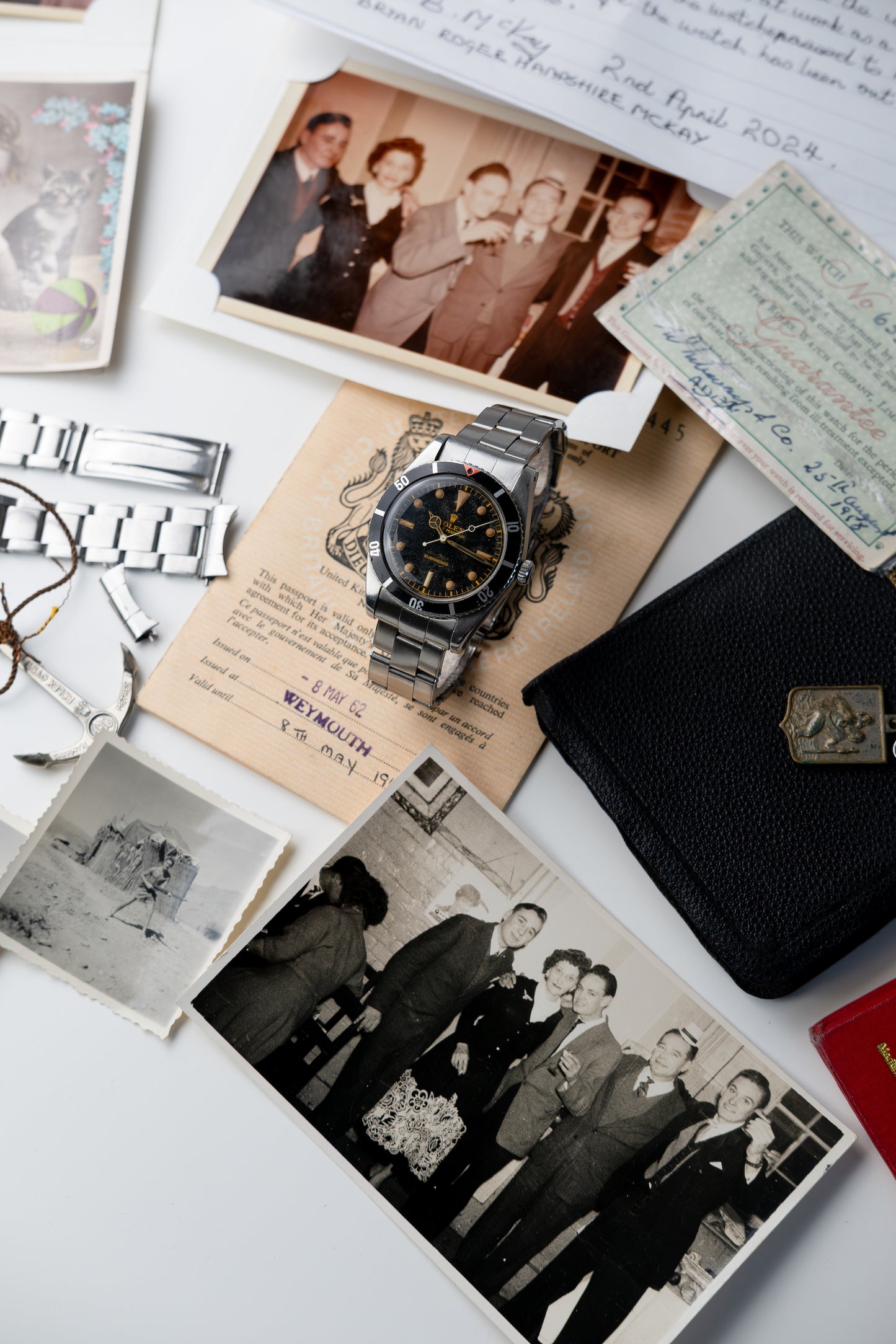ROLEX Small Crown Submariner Ref. 6536/1 Red Triangle Collectors Set Full History (1957)