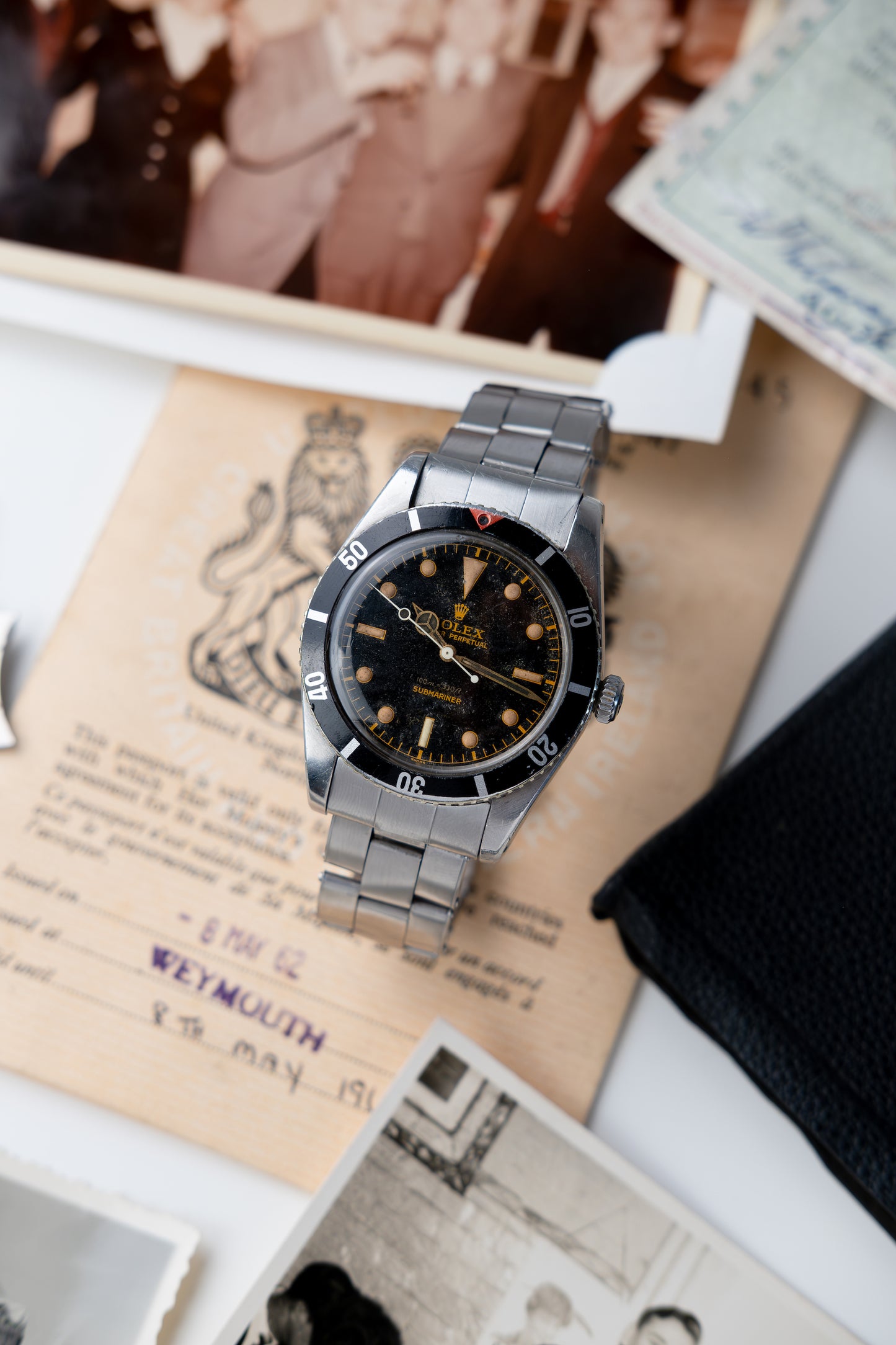 ROLEX Small Crown Submariner Ref. 6536/1 Red Triangle Collectors Set Full History (1957)