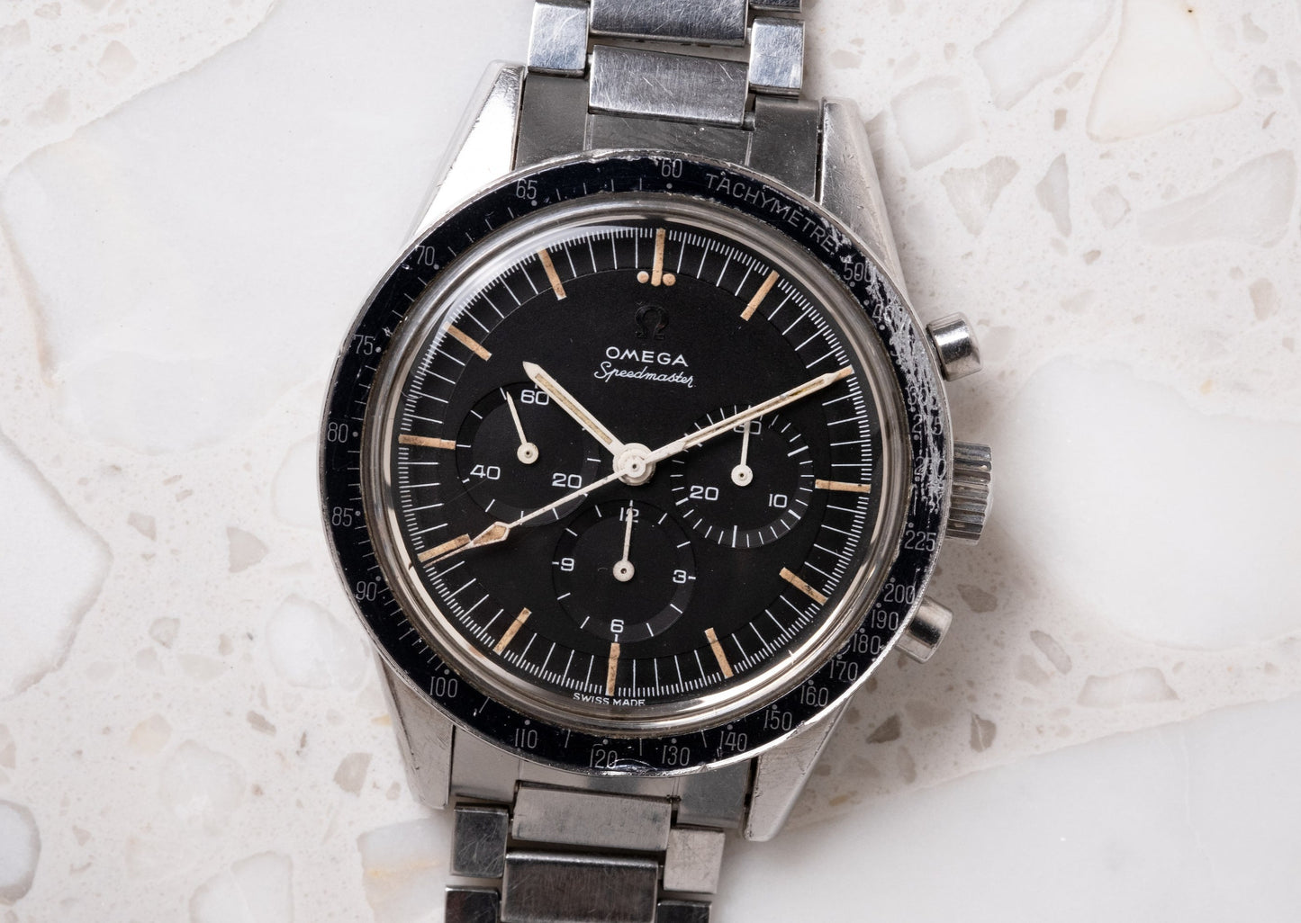 OMEGA Speedmaster Ref. 105.002 62 SC Straight Lug Pre Ed White Rare Transitional Model (1963)
