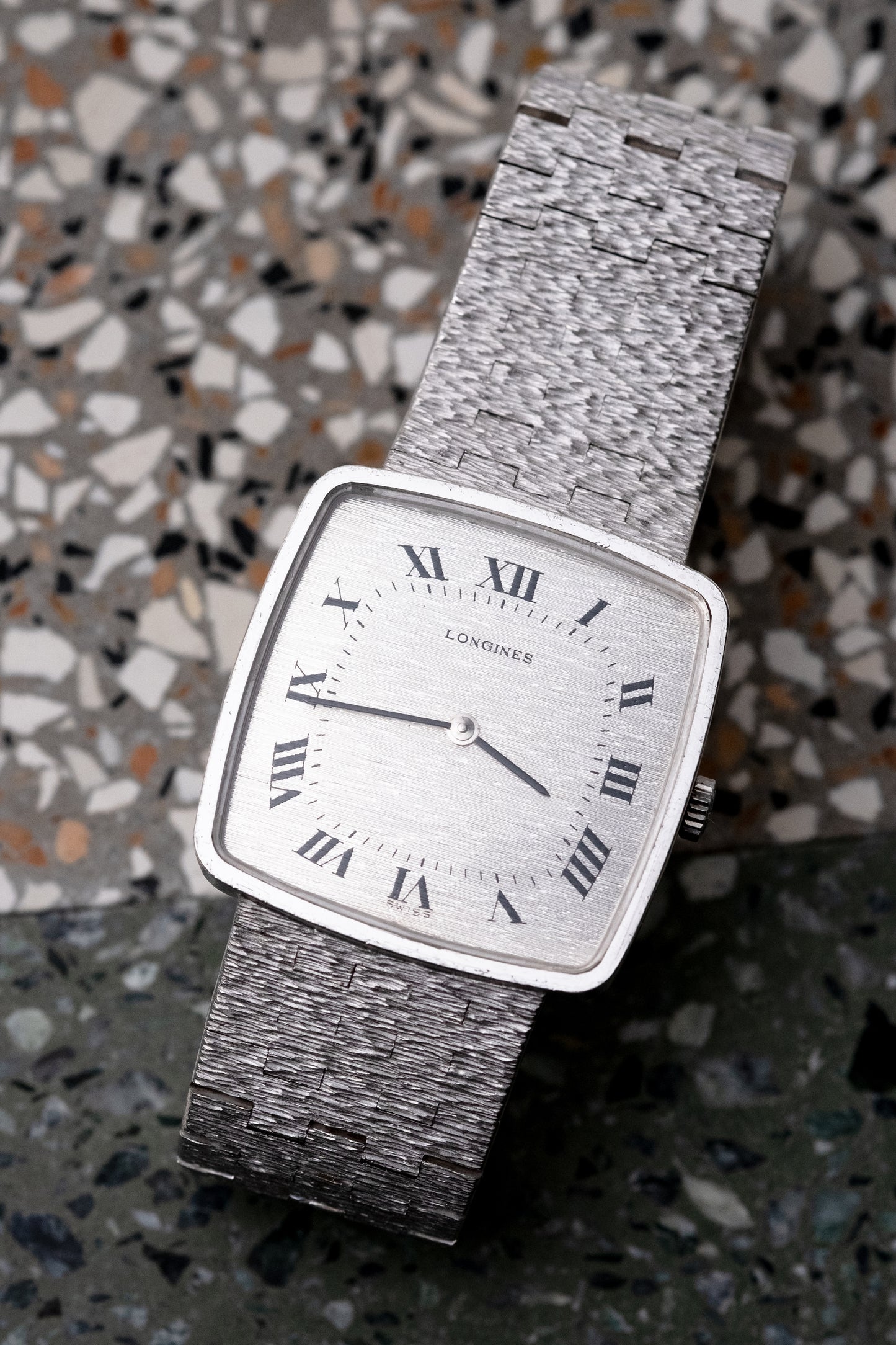 LONGINES 925 Silver TV Dial Manual Wind Box and Papers (1975)