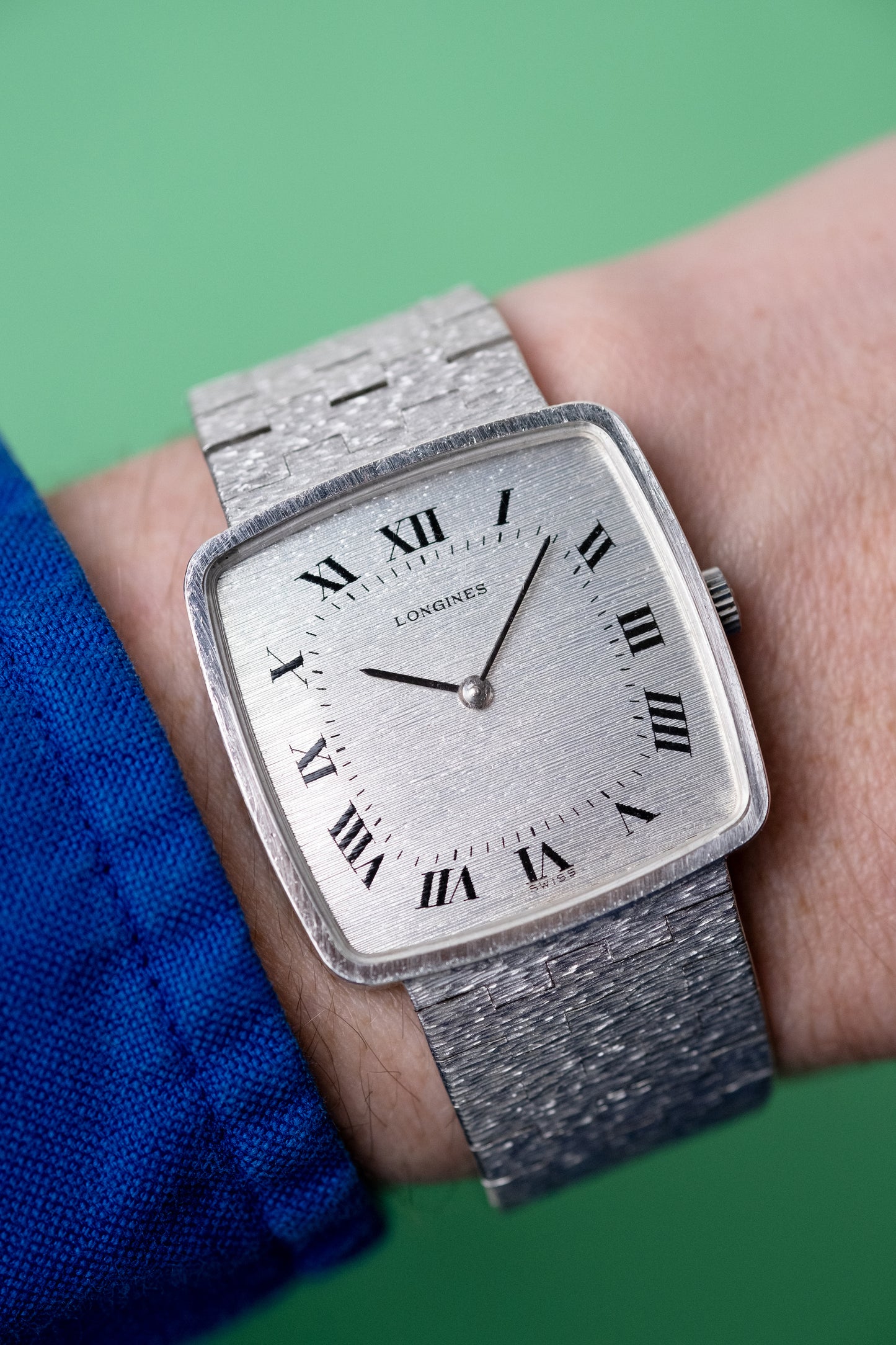 LONGINES 925 Silver TV Dial Manual Wind Box and Papers (1975)