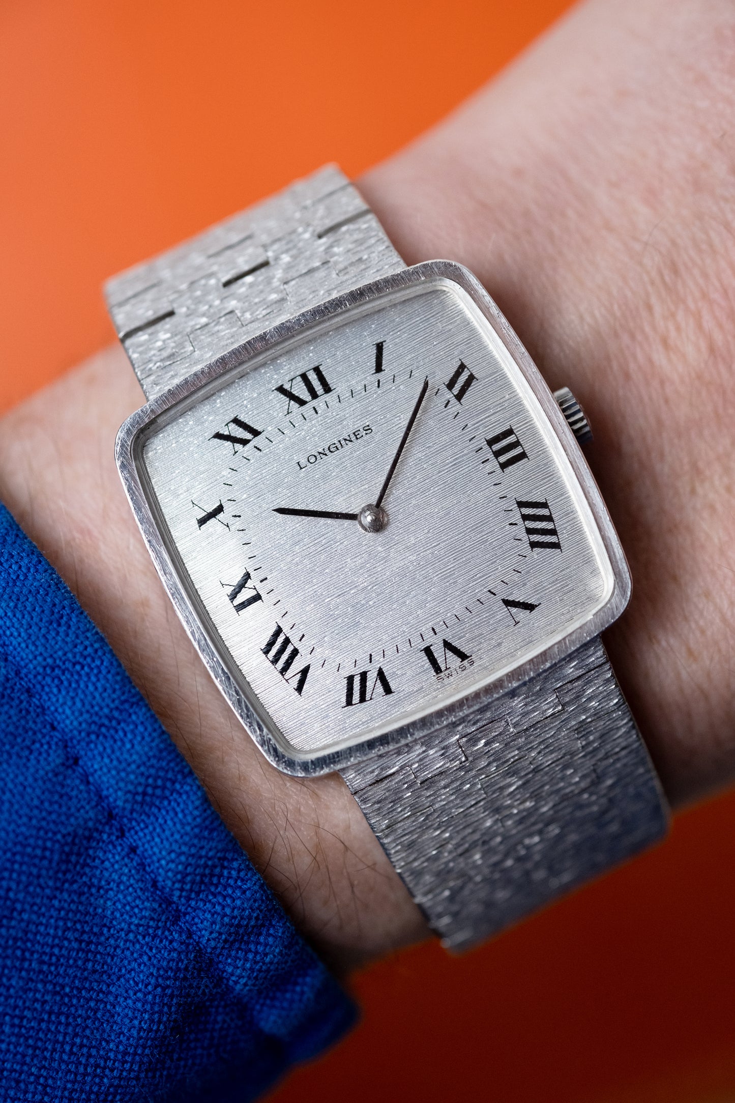 LONGINES 925 Silver TV Dial Manual Wind Box and Papers (1975)