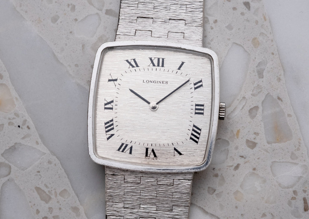 LONGINES 925 Silver TV Dial Manual Wind Box and Papers (1975)