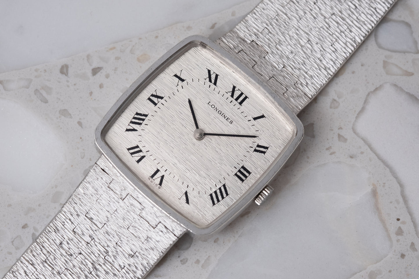 LONGINES 925 Silver TV Dial Manual Wind Box and Papers (1975)