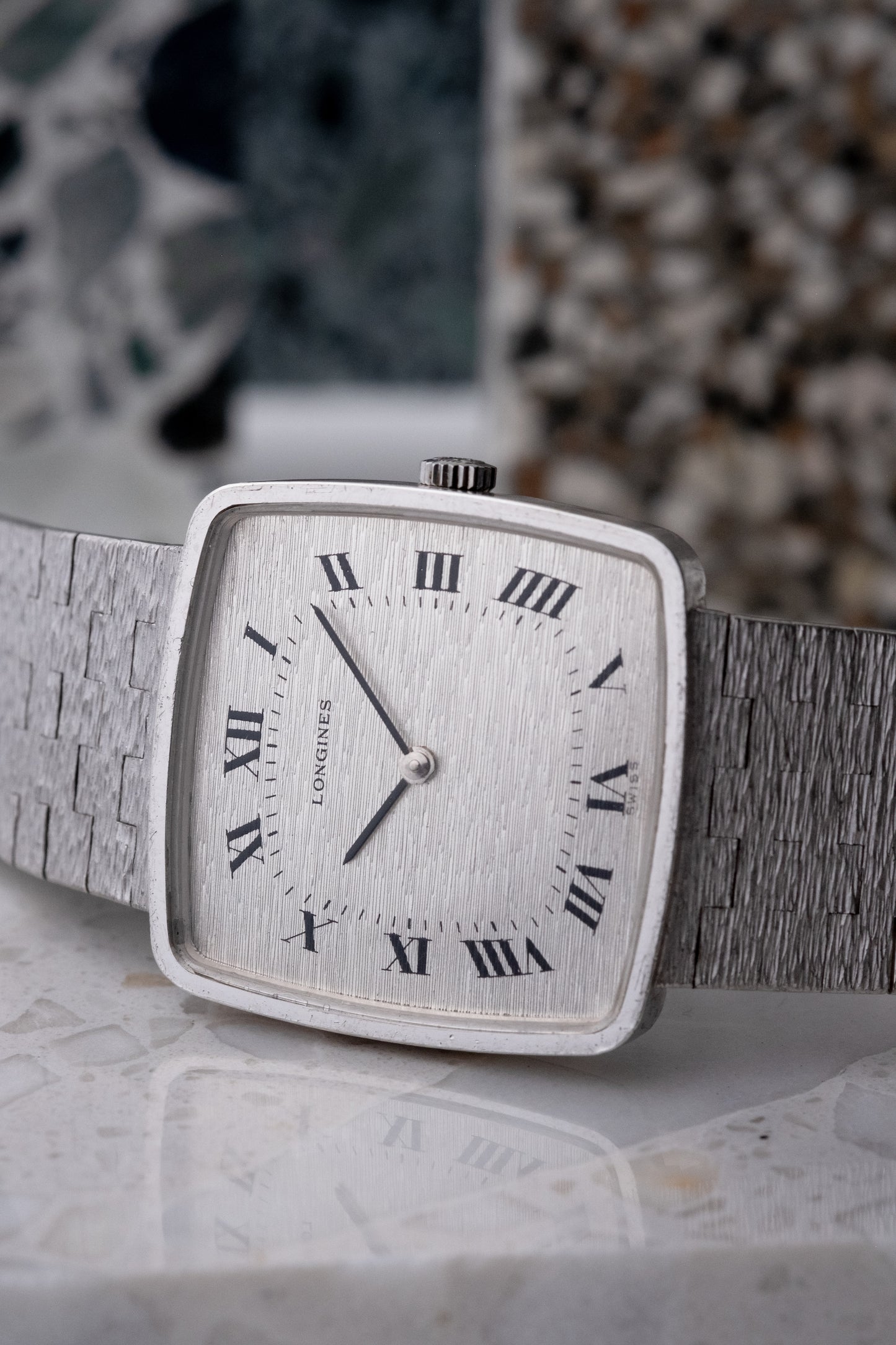 LONGINES 925 Silver TV Dial Manual Wind Box and Papers (1975)