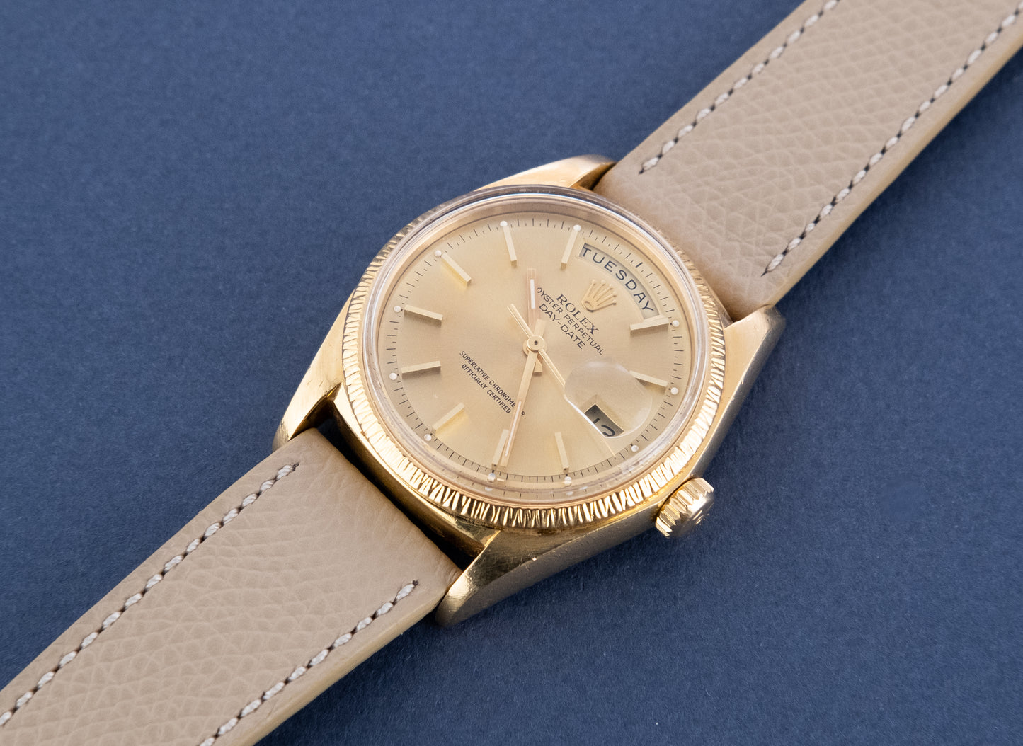 ROLEX Oyster Perpetual 18 ct. Gold Day Date Ref 1807 "Bark Bezel" (1978)