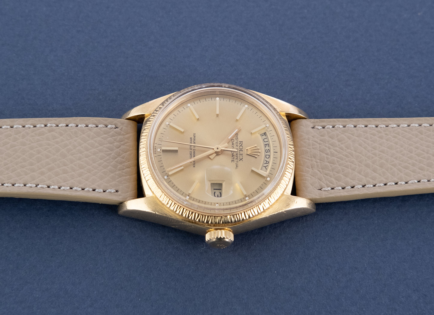 ROLEX Oyster Perpetual 18 ct. Gold Day Date Ref 1807 "Bark Bezel" (1978)