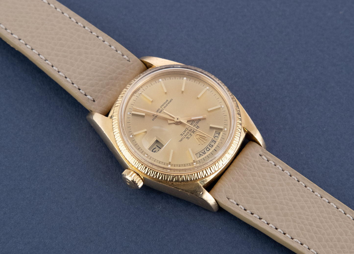 ROLEX Oyster Perpetual 18 ct. Gold Day Date Ref 1807 "Bark Bezel" (1978)