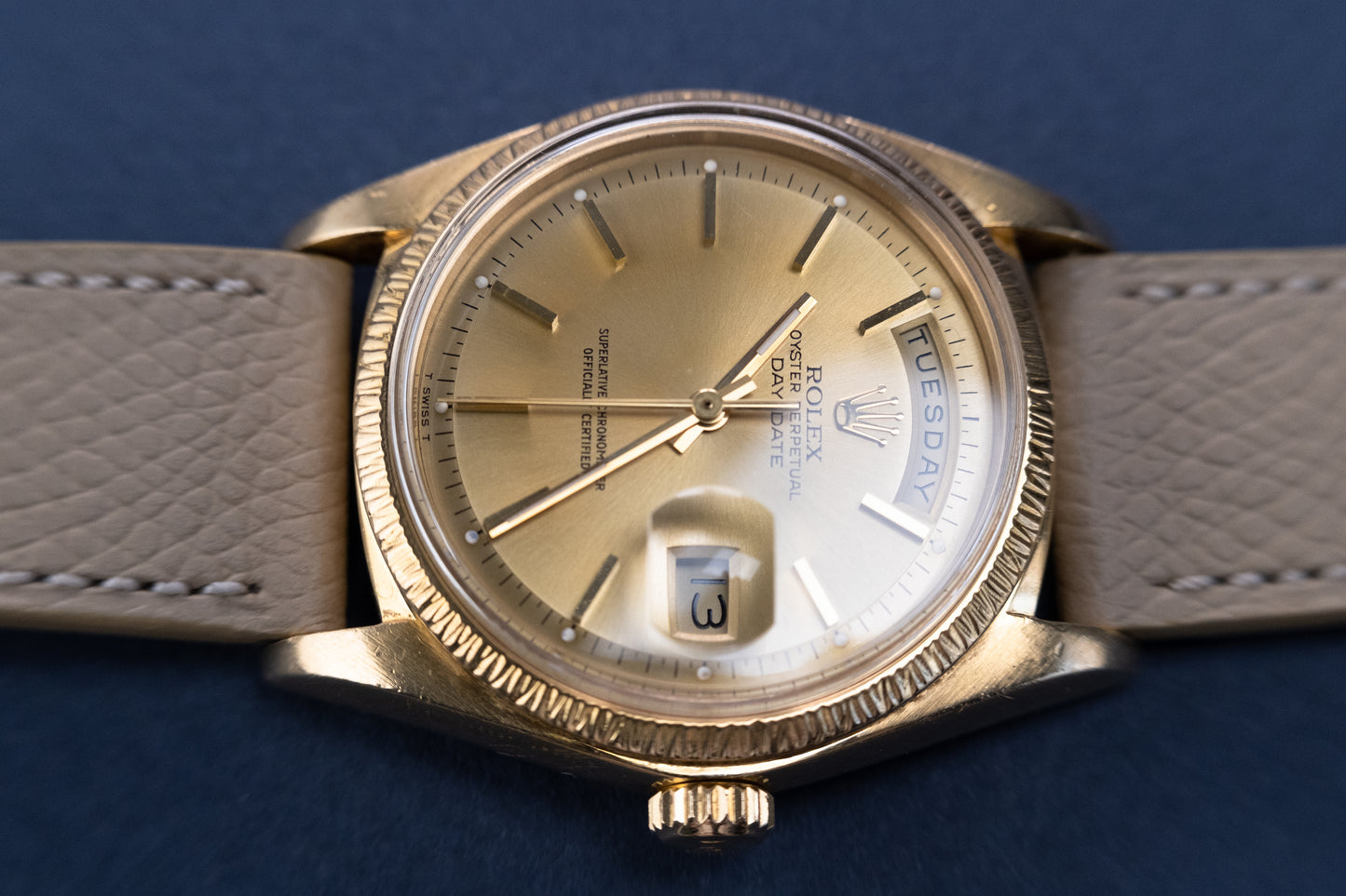 ROLEX Oyster Perpetual 18 ct. Gold Day Date Ref 1807 "Bark Bezel" (1978)