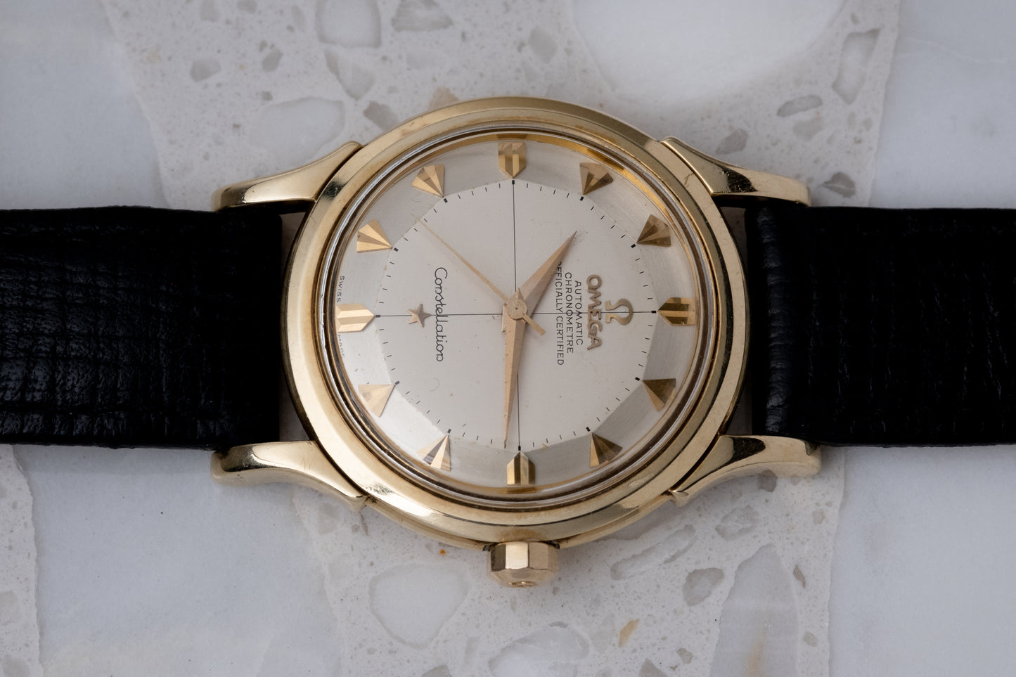 OMEGA Constellation Solid 14k Gold Ref. 2852 SC Arrowhead Marker Pie Pan Dial (1958)